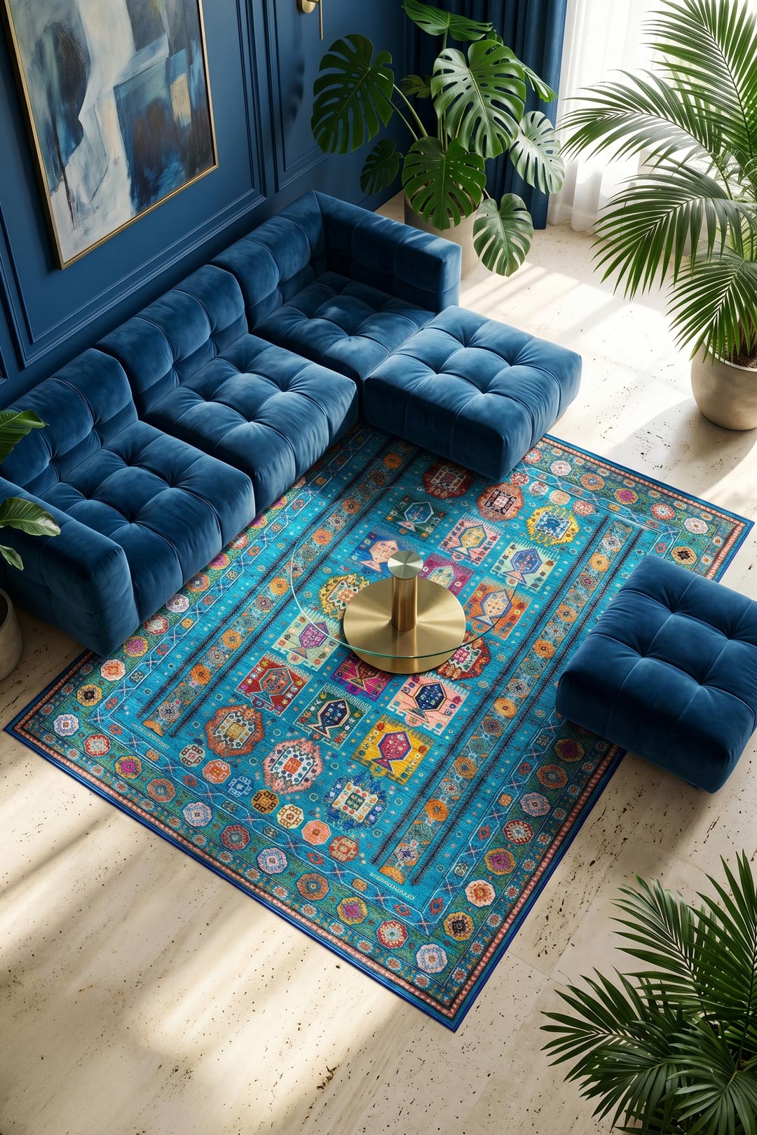 teppana-soraya-labra-teppich-waschbarer-indoor-teppich-blau-marokkanisch-bestsel image 4