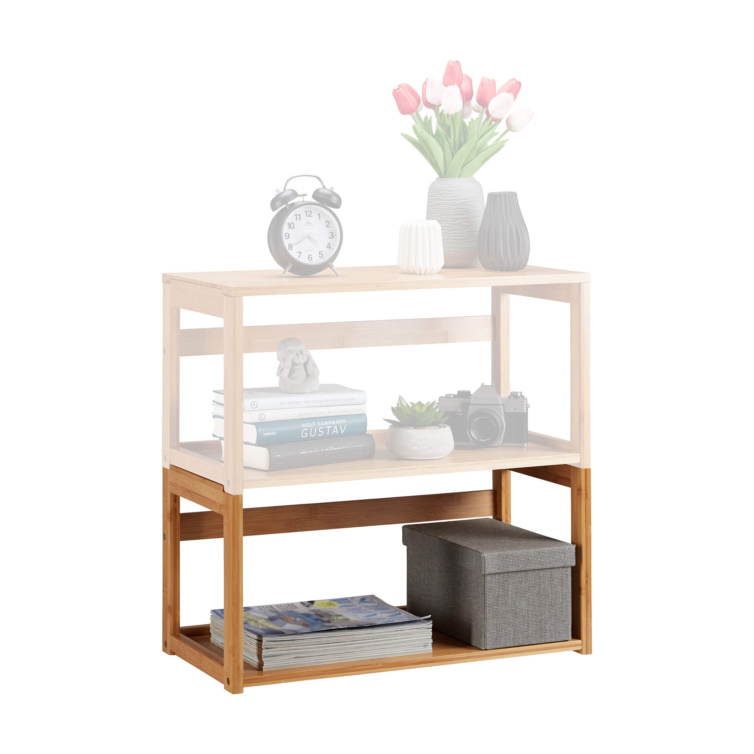 relaxdays-stapelregal-bambus-offenes-standregal-hbt-30x60x30-5-cm-natur image 1