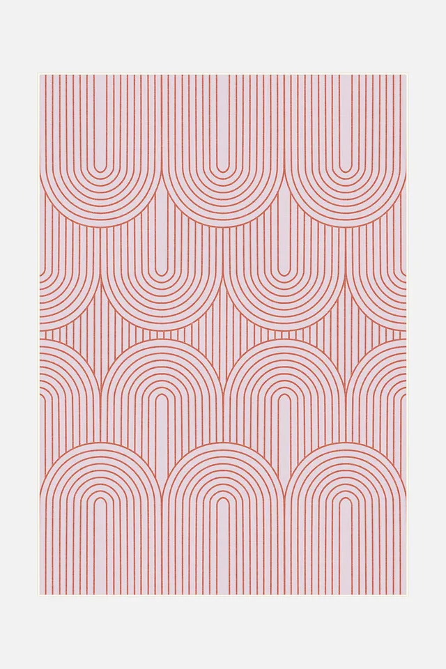 teppana-woge-rosa-waschbarer-indoor-teppich-geometrisch-splash image 1