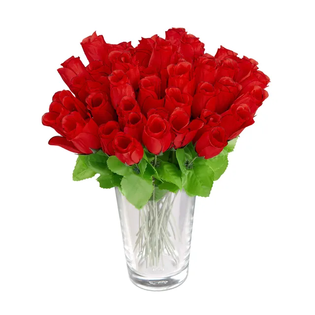relaxdays-kunstrosen-rot-48er-pack-k-nstliche-rosen-mit-stiel-h-26-cm image 1