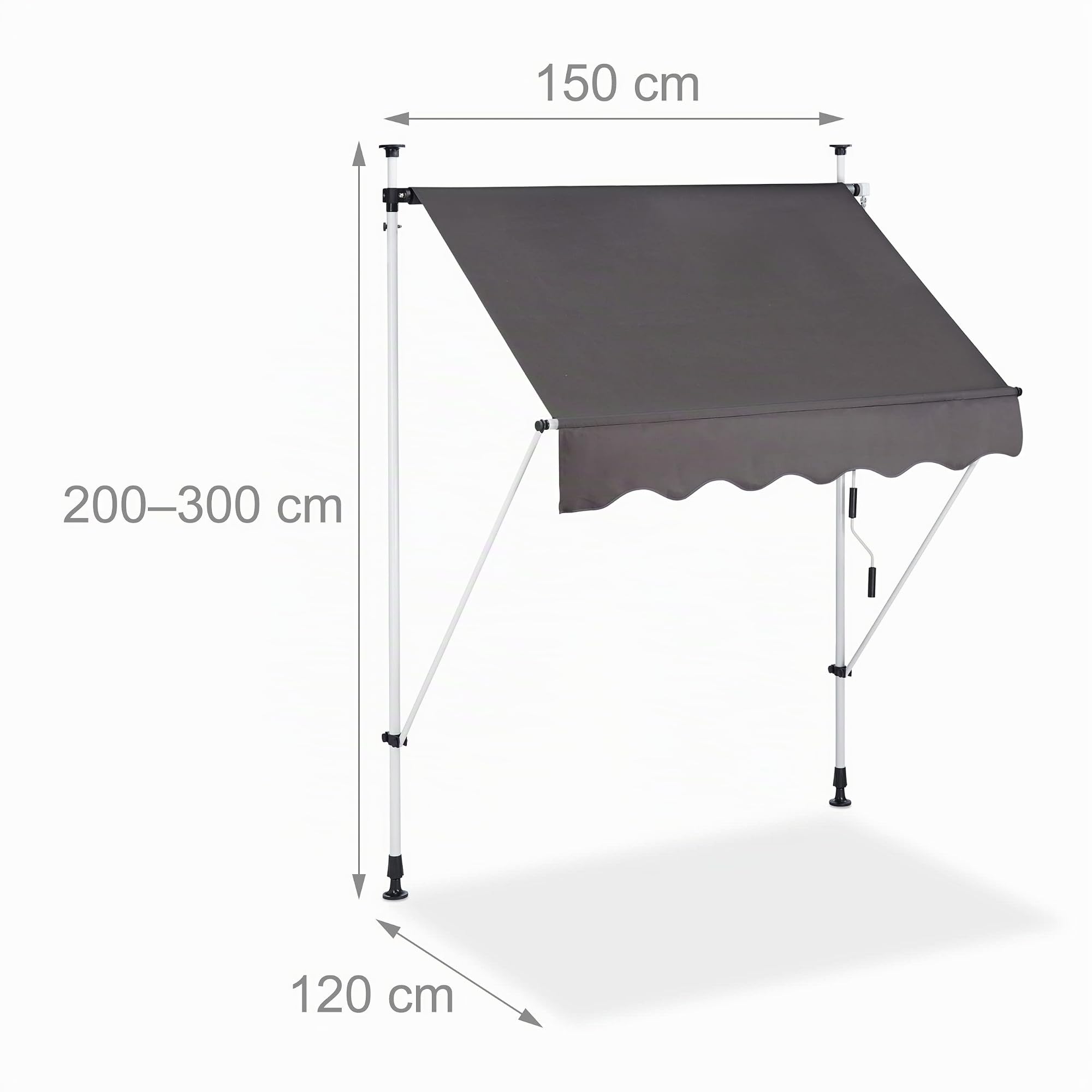 relaxdays-klemmmarkise-balkon-150-cm-grau-polyester-mit-handkurbel-ohne-bohren image 4