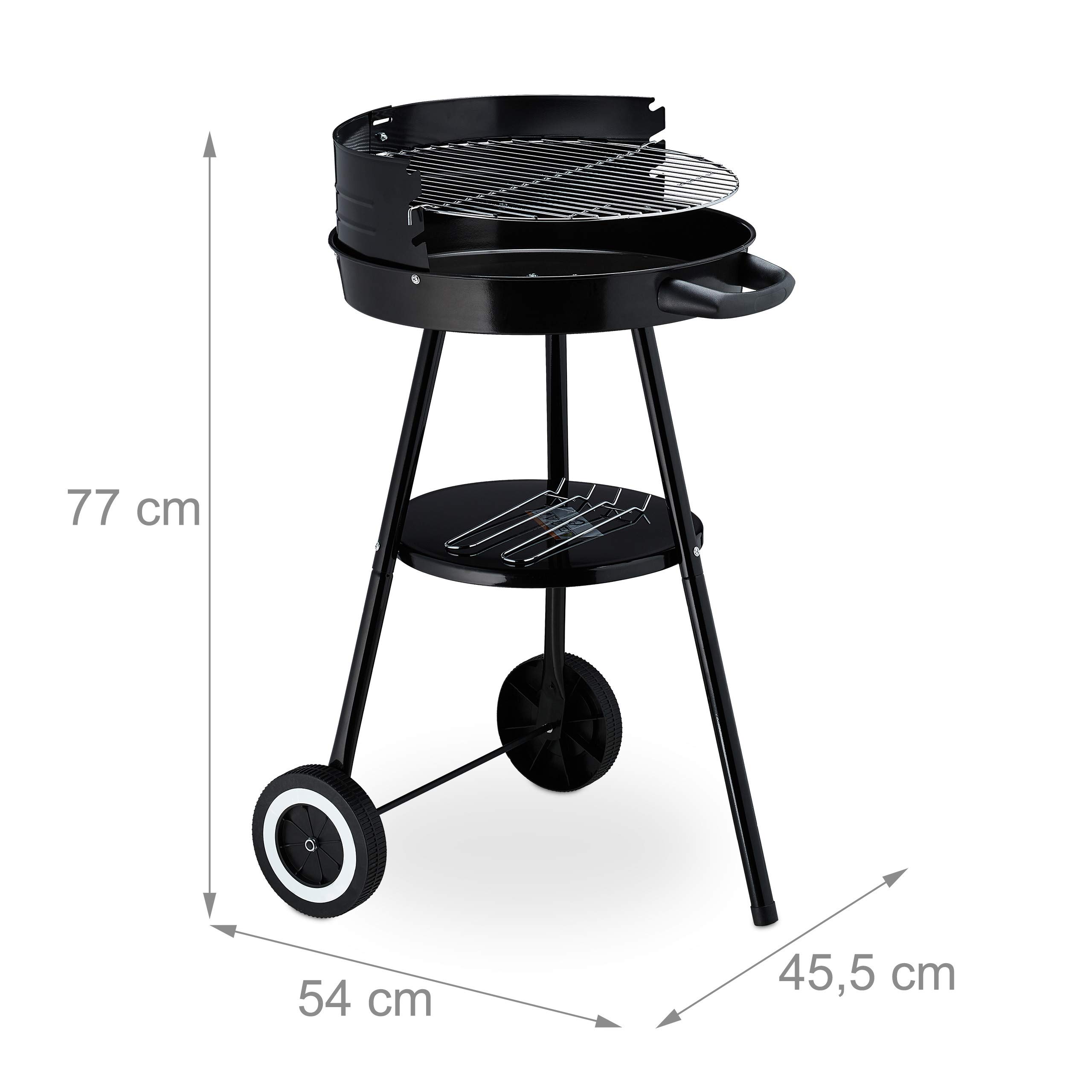 relaxdays-holzkohlegrill-rundgrill-39-5-cm-mit-ablage-rollen-und-windschutz image 4