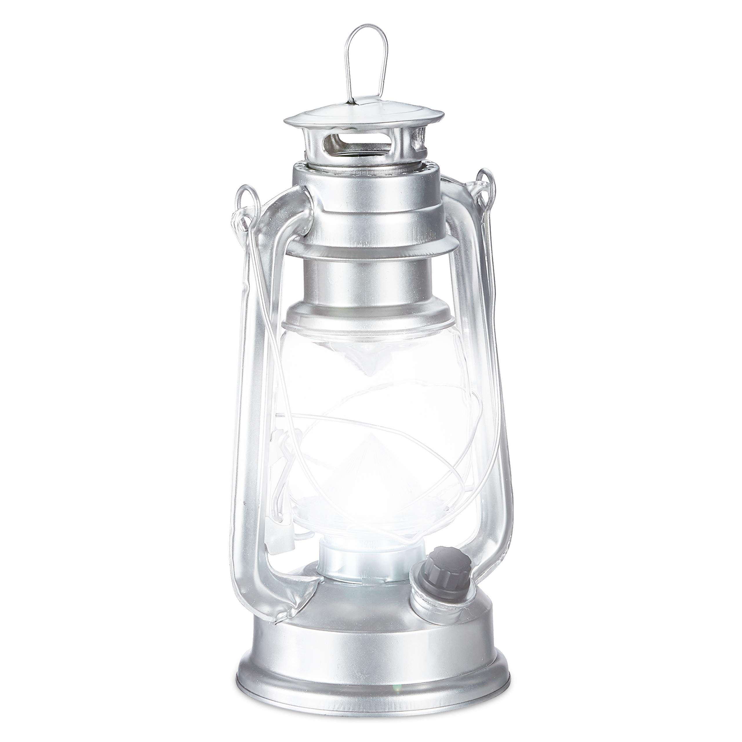 relaxdays-sturmlaterne-led-silber-retro-gartenlaterne-batteriebetrieben image 1