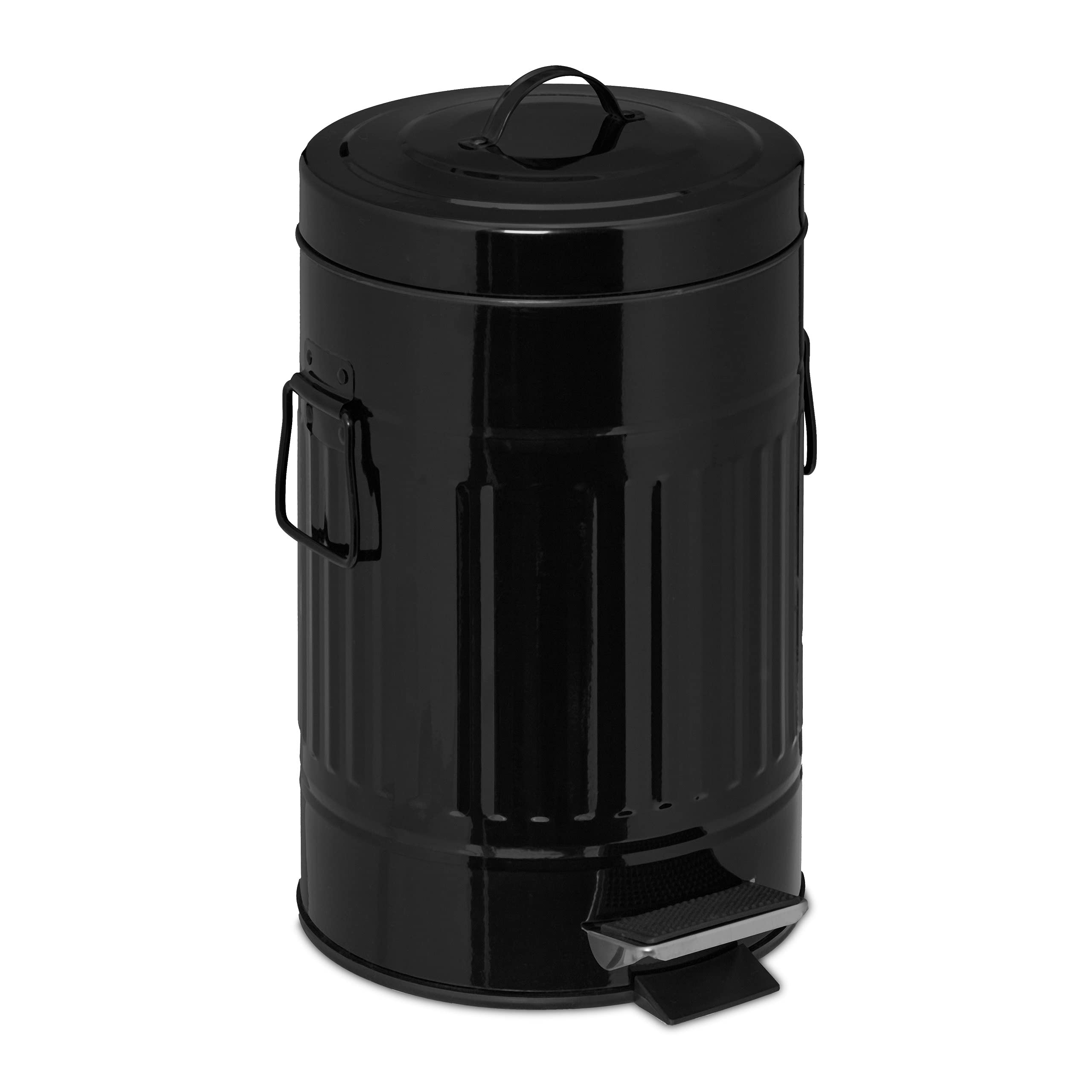 relaxdays-kosmetikeimer-treteimer-5-liter-metall-schwarz-mit-softclose image 1