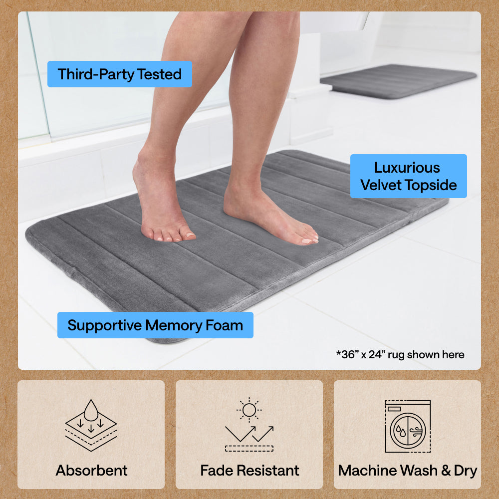 gorilla-grip-striped-bath-rug-memory-badematte-memory-foam-samt image 8
