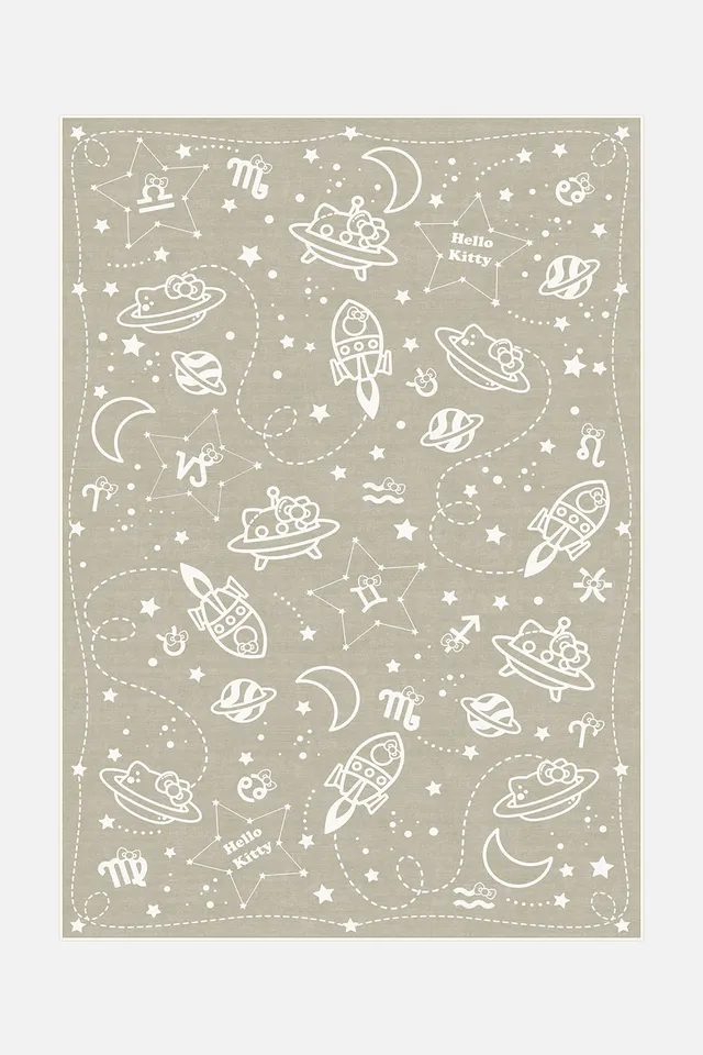 teppana-hello-kitty-sternbild-natur-teppich-waschbarer-kinder-teppich image 1