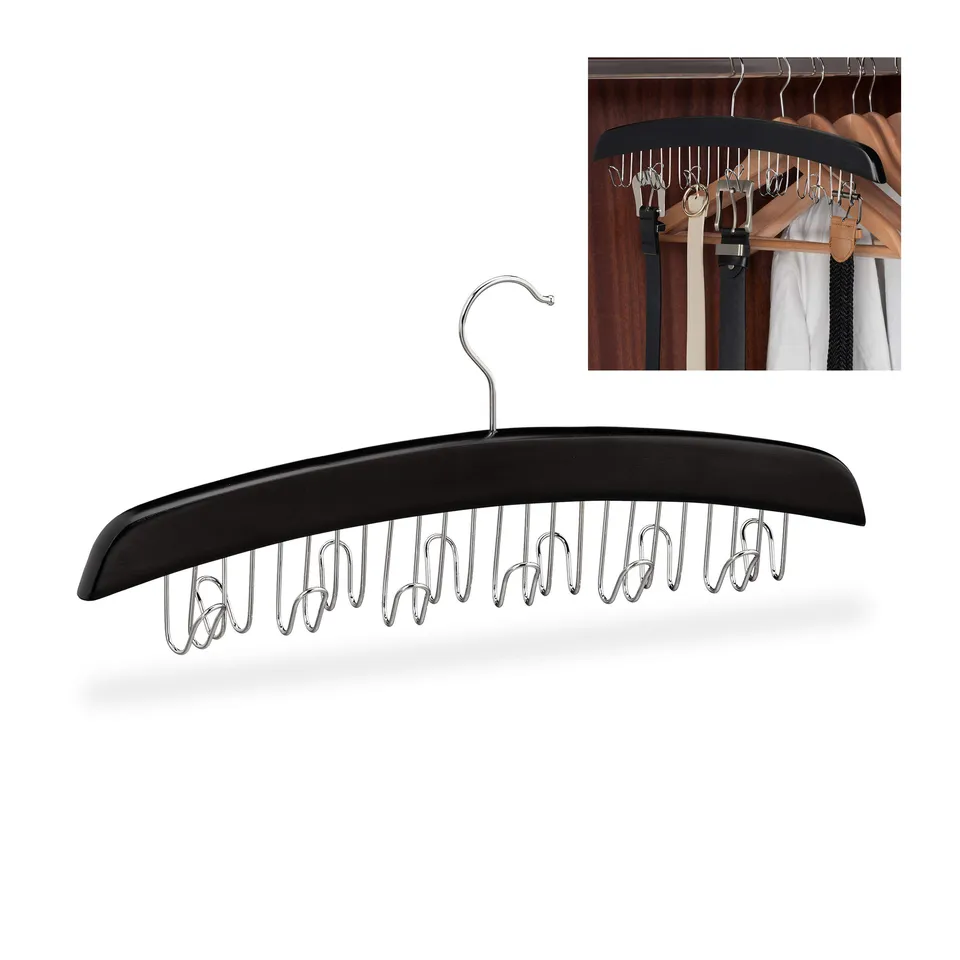 relaxdays-g-rtelhalter-schrank-360-drehbar-schwarz-silber-f-r-12-g-rtel image 1