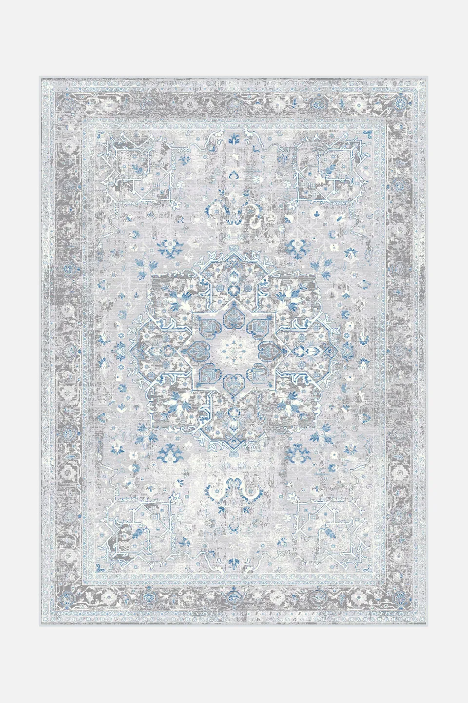 teppana-marie-vintage-teppich-waschbar-blau-gr-n-grau image 1
