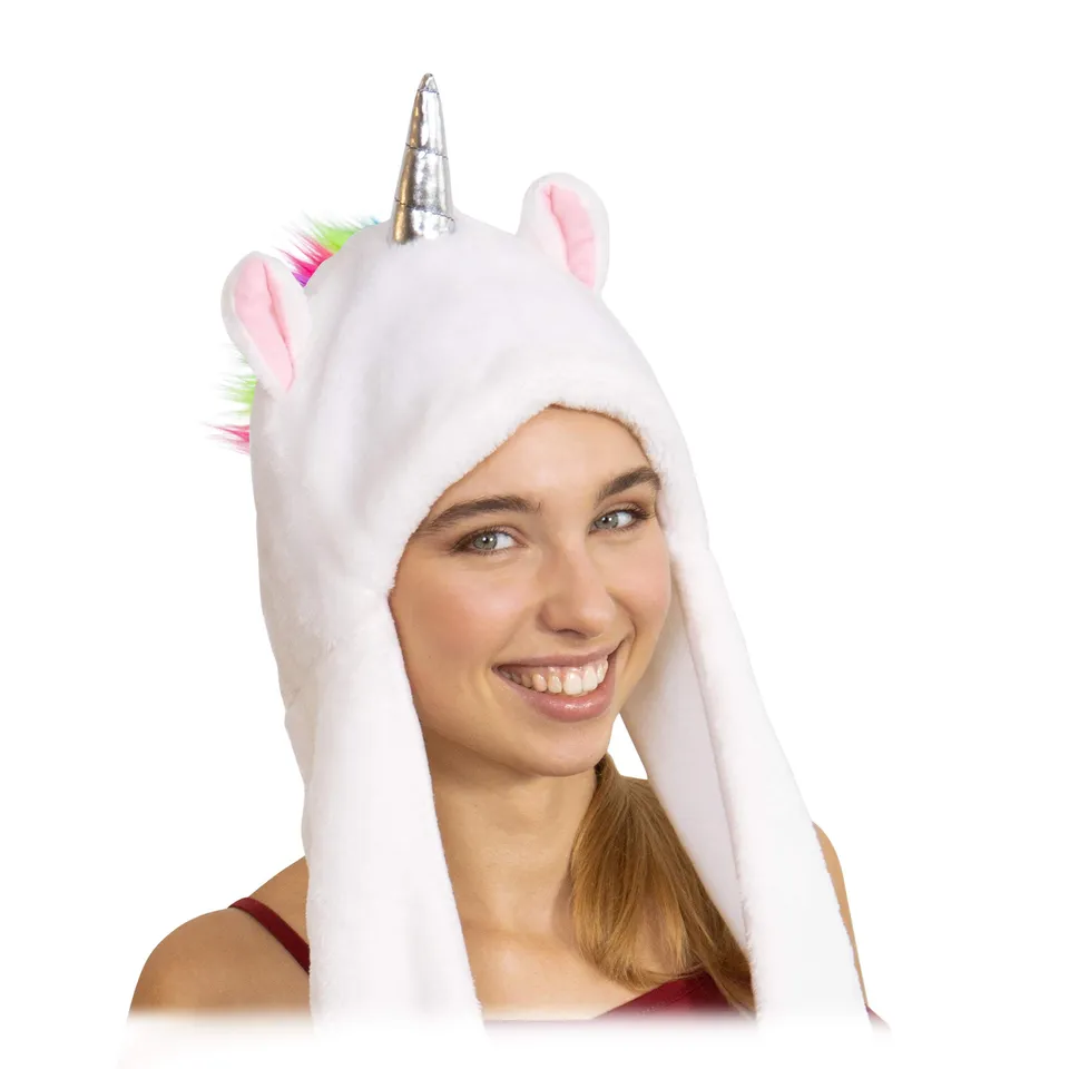 relaxdays-einhorn-m-tze-10025712-mit-handw-rmern-wei image 1