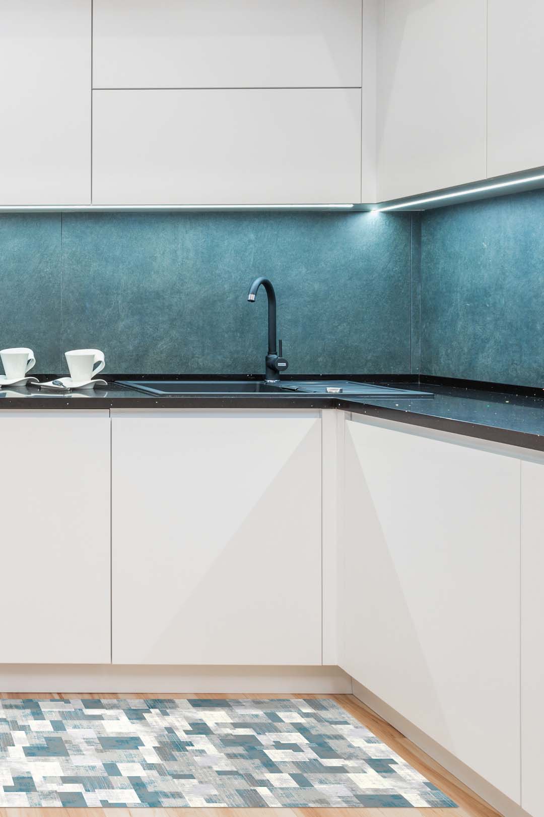 teppana-topas-quadrat-teppich-waschbarer-indoor-teppich-blau-grau-geometrisch image 8