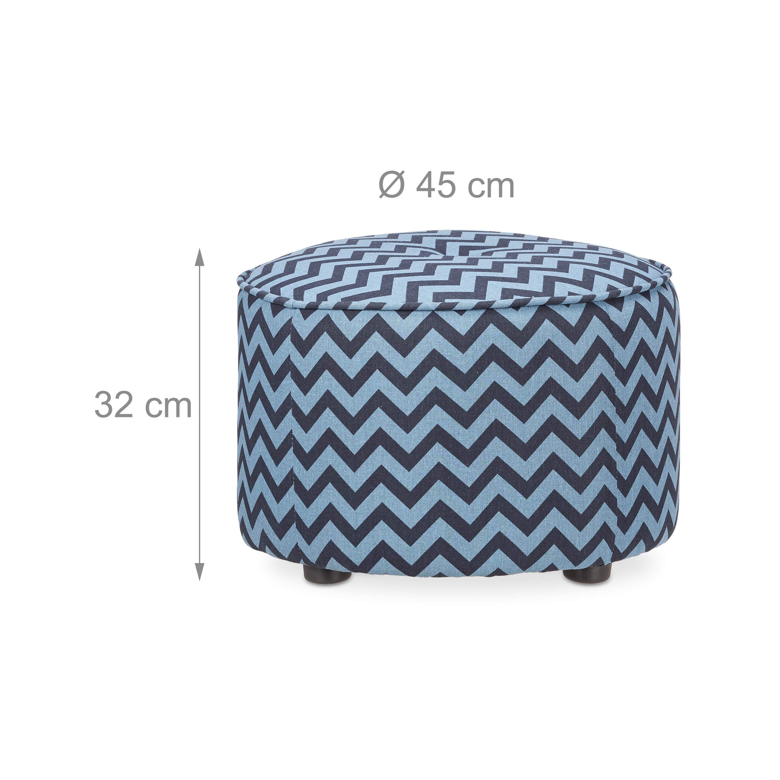 relaxdays-sitzhocker-2er-set-rund-pouf-blau-schwarz-gemustert image 5