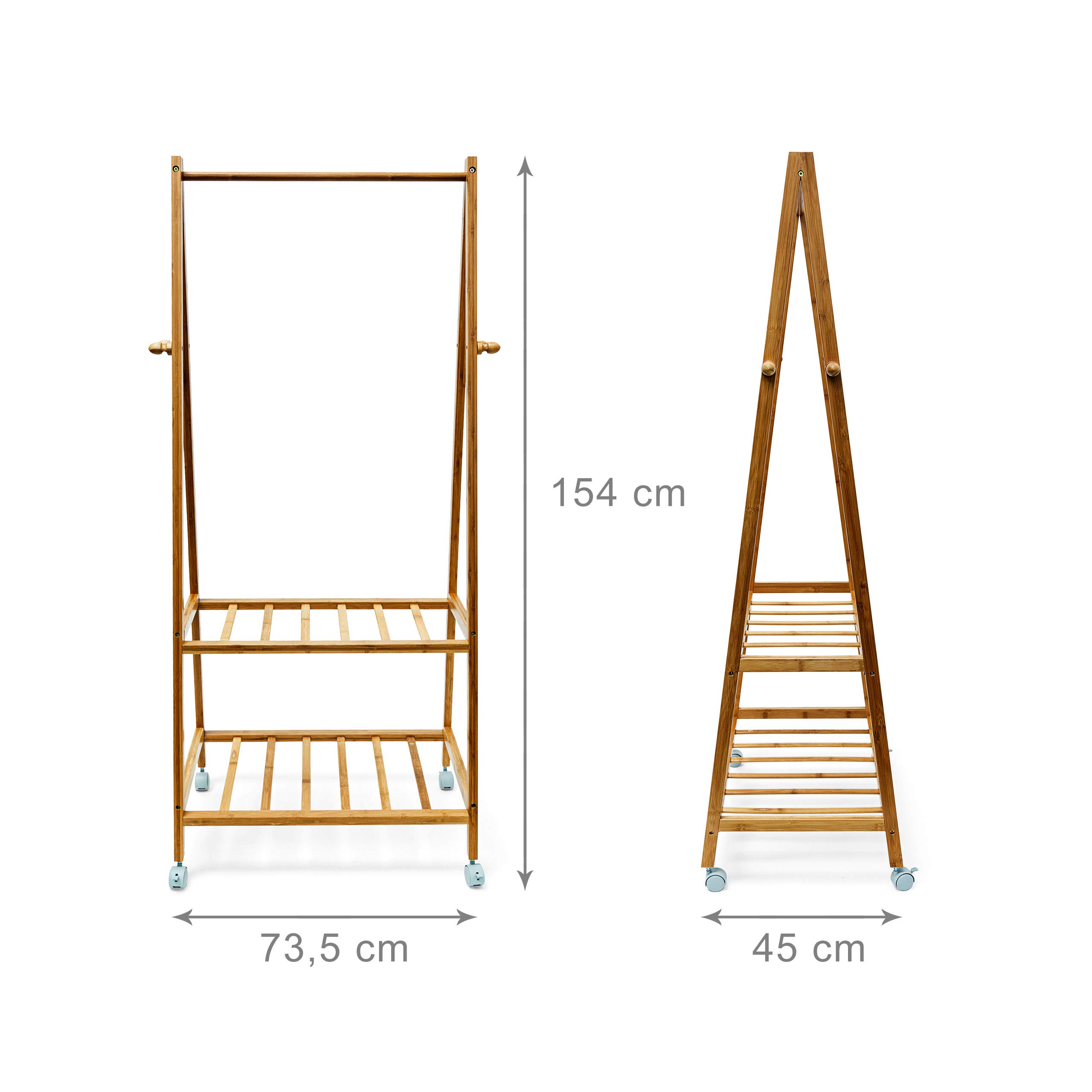 relaxdays-kleiderst-nder-bambus-154x73-5x45-cm-rollbar-mit-2-ablagen-natur image 4