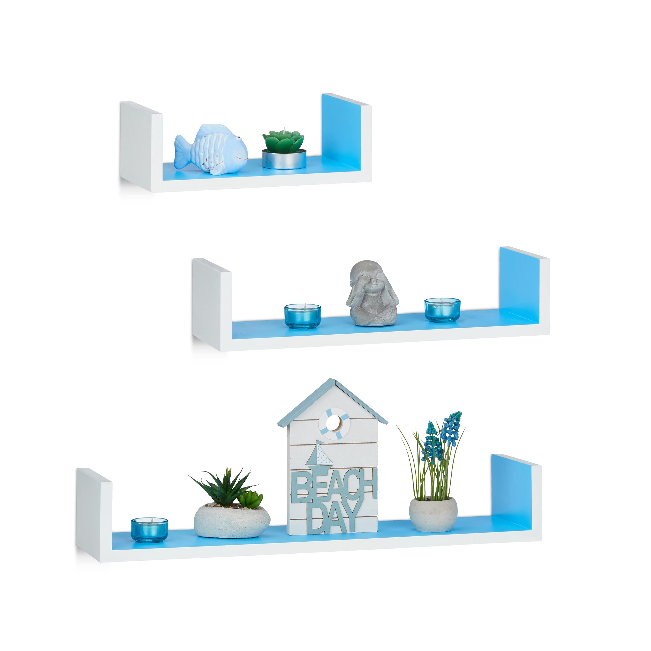 relaxdays-wandregal-3er-set-u-form-freischwebend-wei-blau-15-x-60-x-10-cm image 1