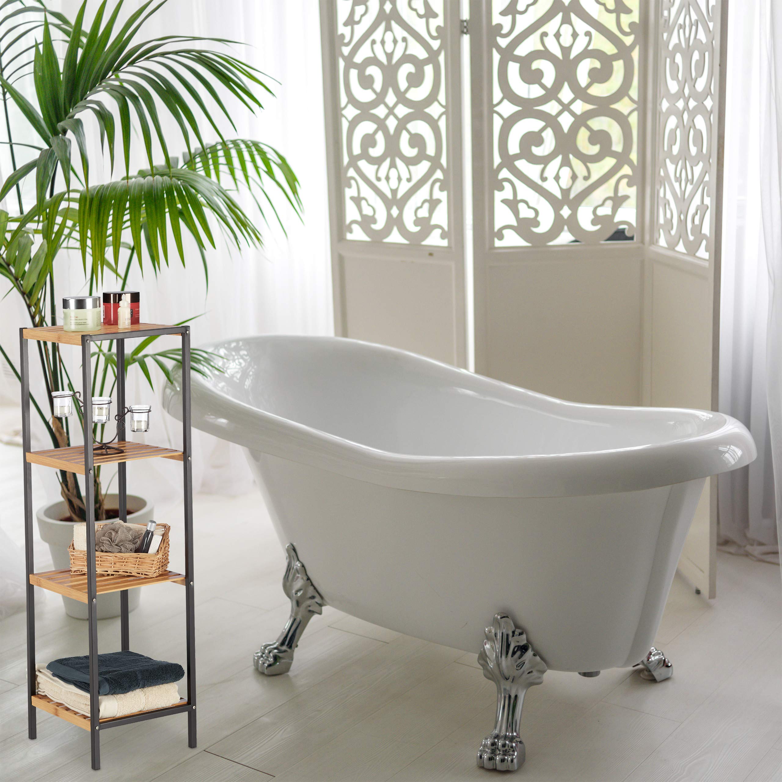relaxdays-regal-bambus-4-ablagen-natur image 2