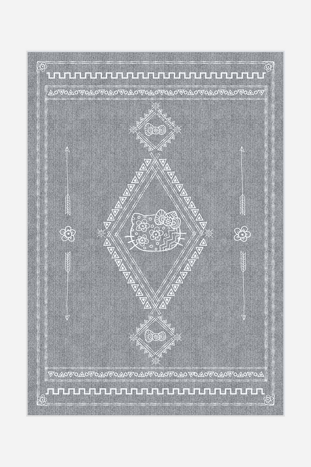 teppana-hello-kitty-tribal-grau-teppich image 1