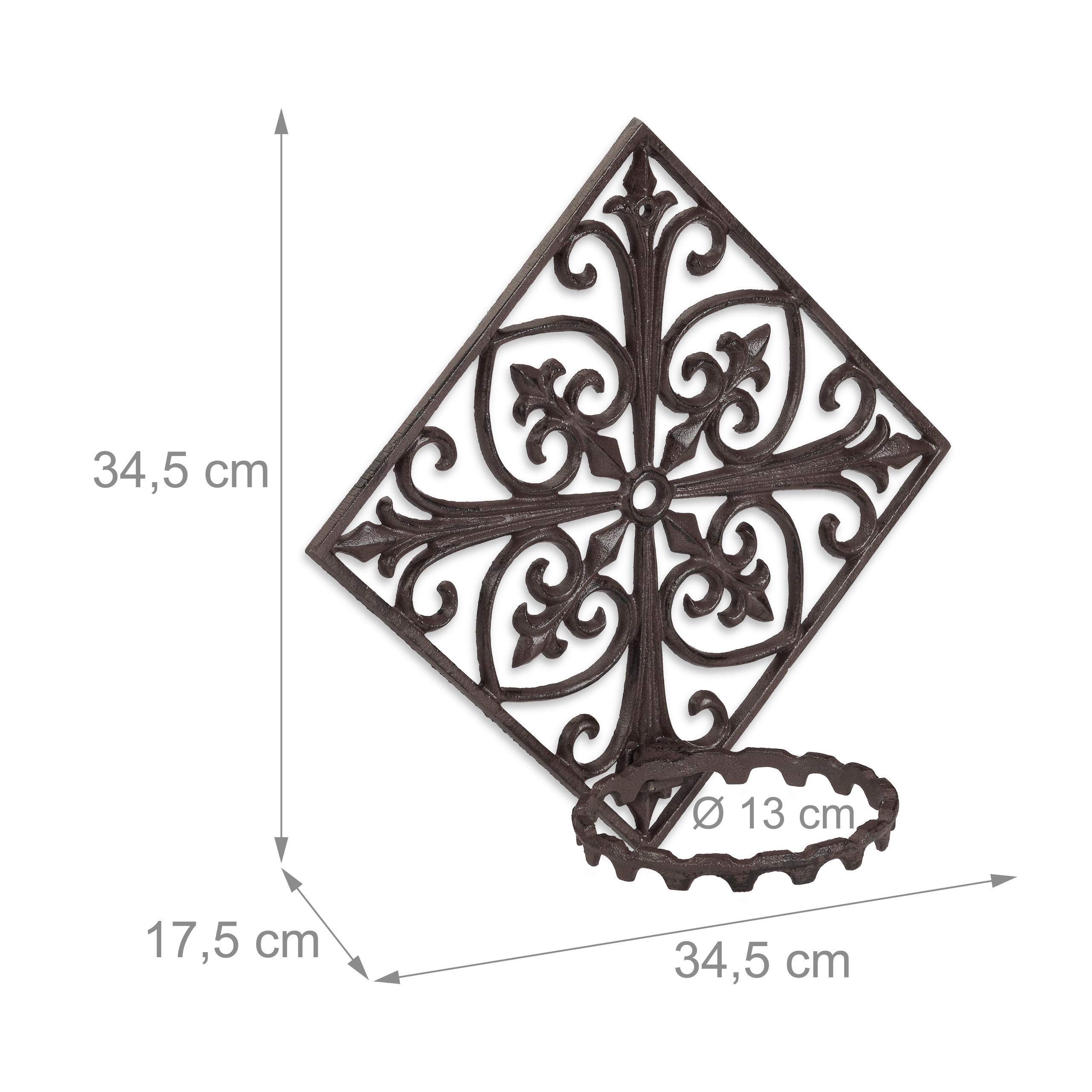 relaxdays-blumenhalter-wand-gusseisen-antik-dunkelbraun-13-cm image 4