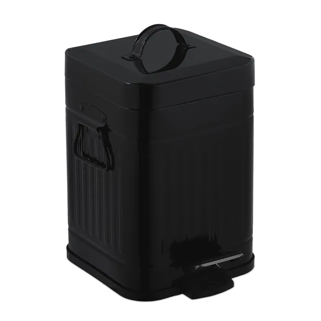 relaxdays-kosmetikeimer-5-l-eckig-schwarz-mit-absenkautomatik image 1