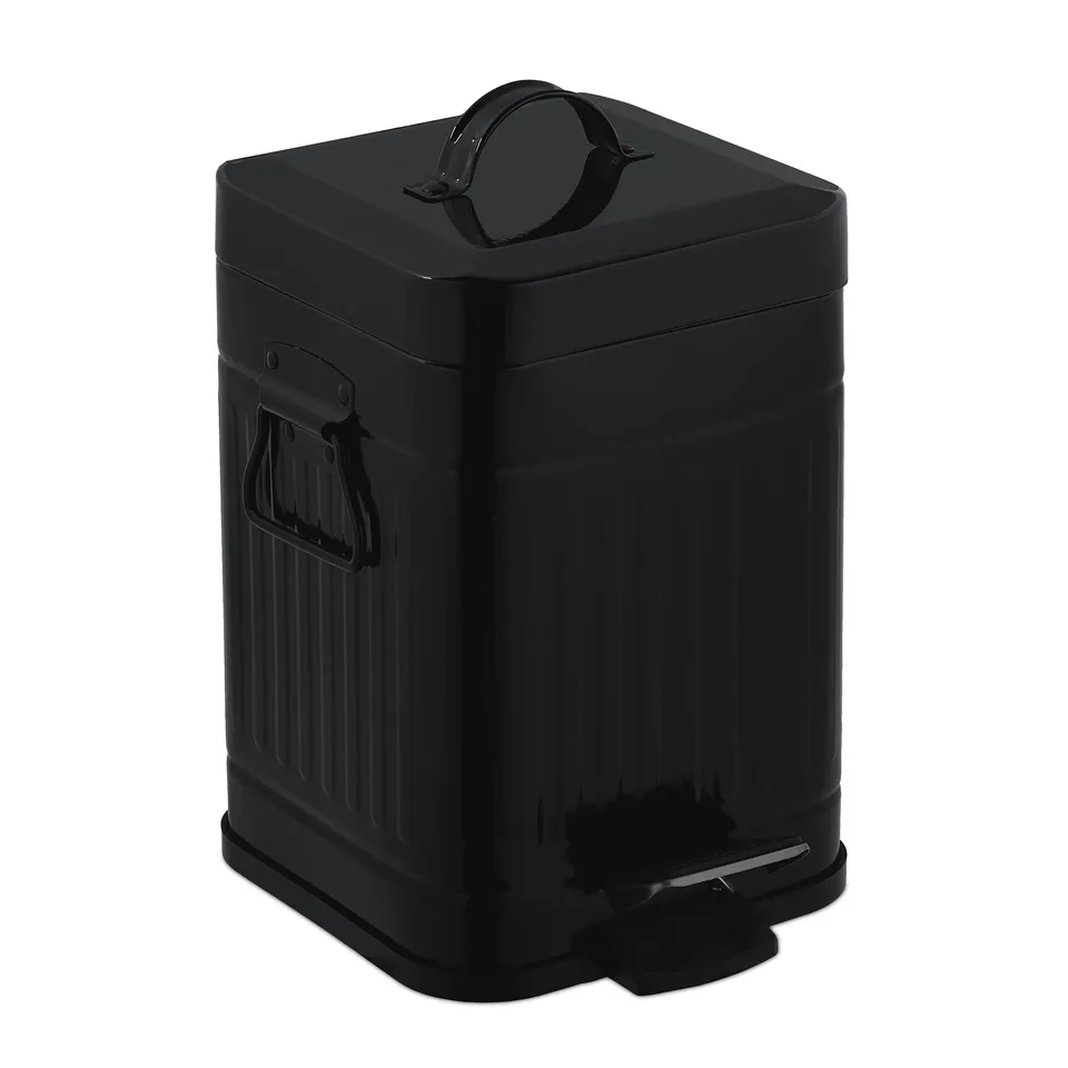 relaxdays-kosmetikeimer-5-l-eckig-schwarz-mit-absenkautomatik image 1