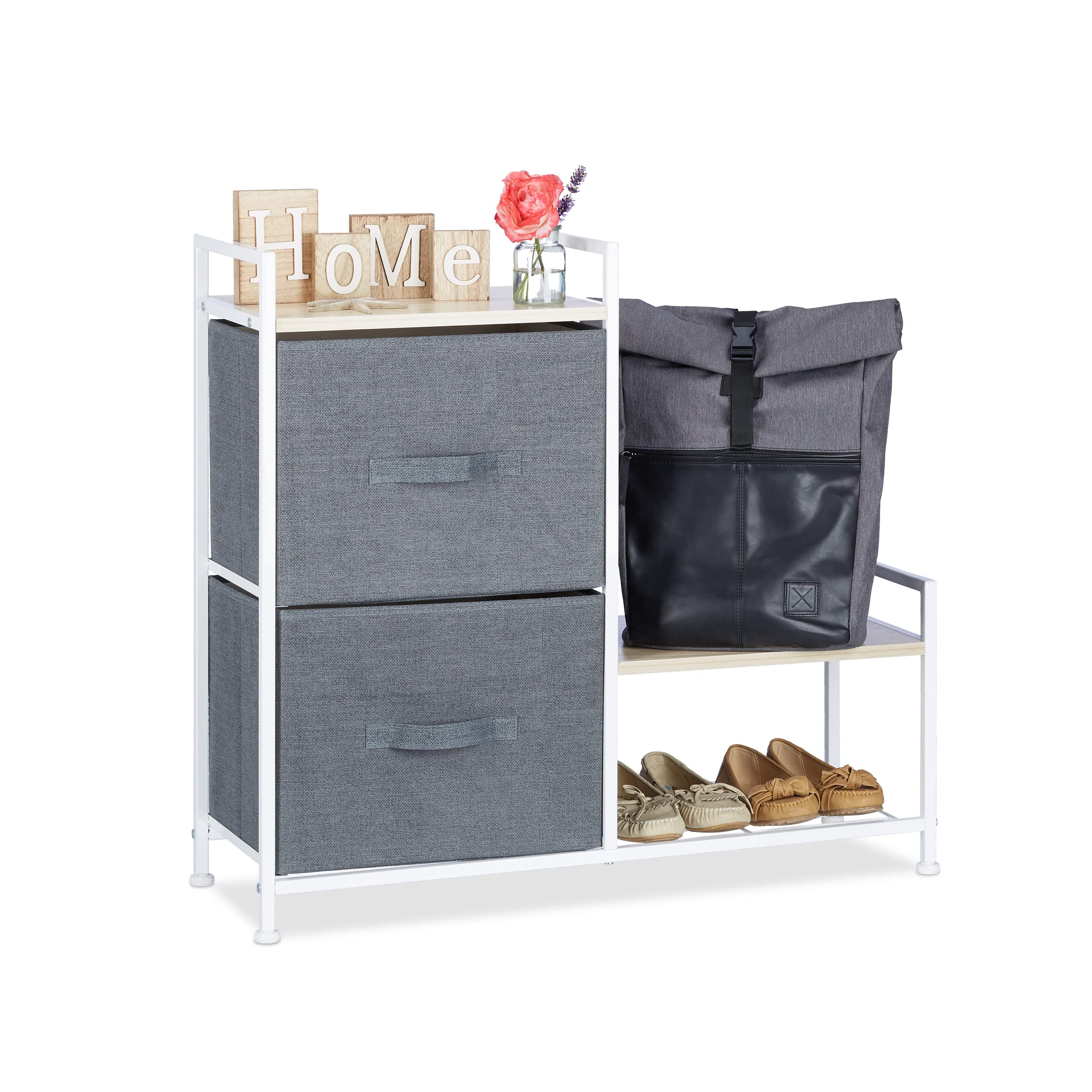 relaxdays-regalsystem-mit-2-stoff-schubladen-76-x-84-x-29-cm-grau image 1