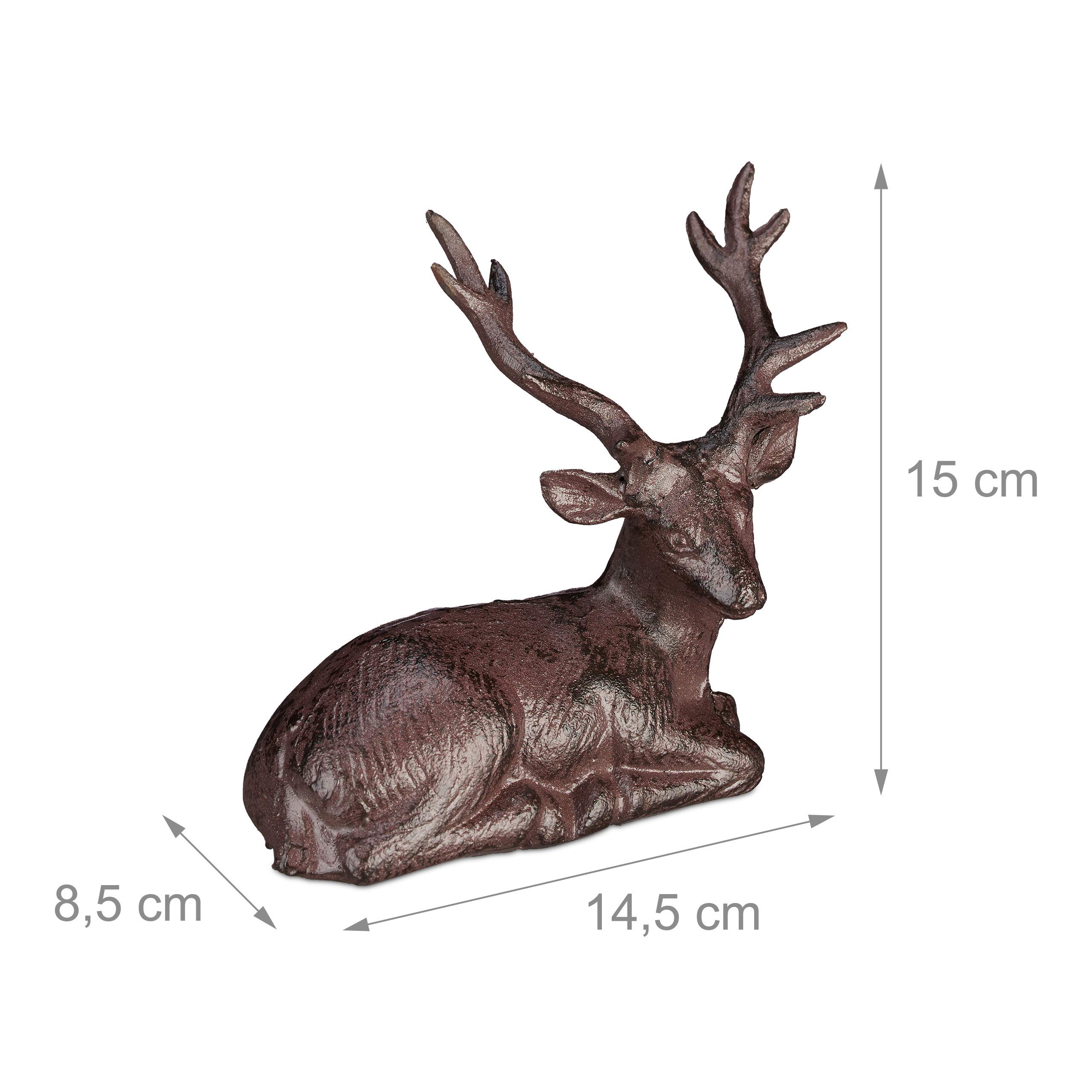 relaxdays-hirsch-figur-sitzend-deko-hirsch-aus-gusseisen-15x14-5x8-5-cm-braun image 4