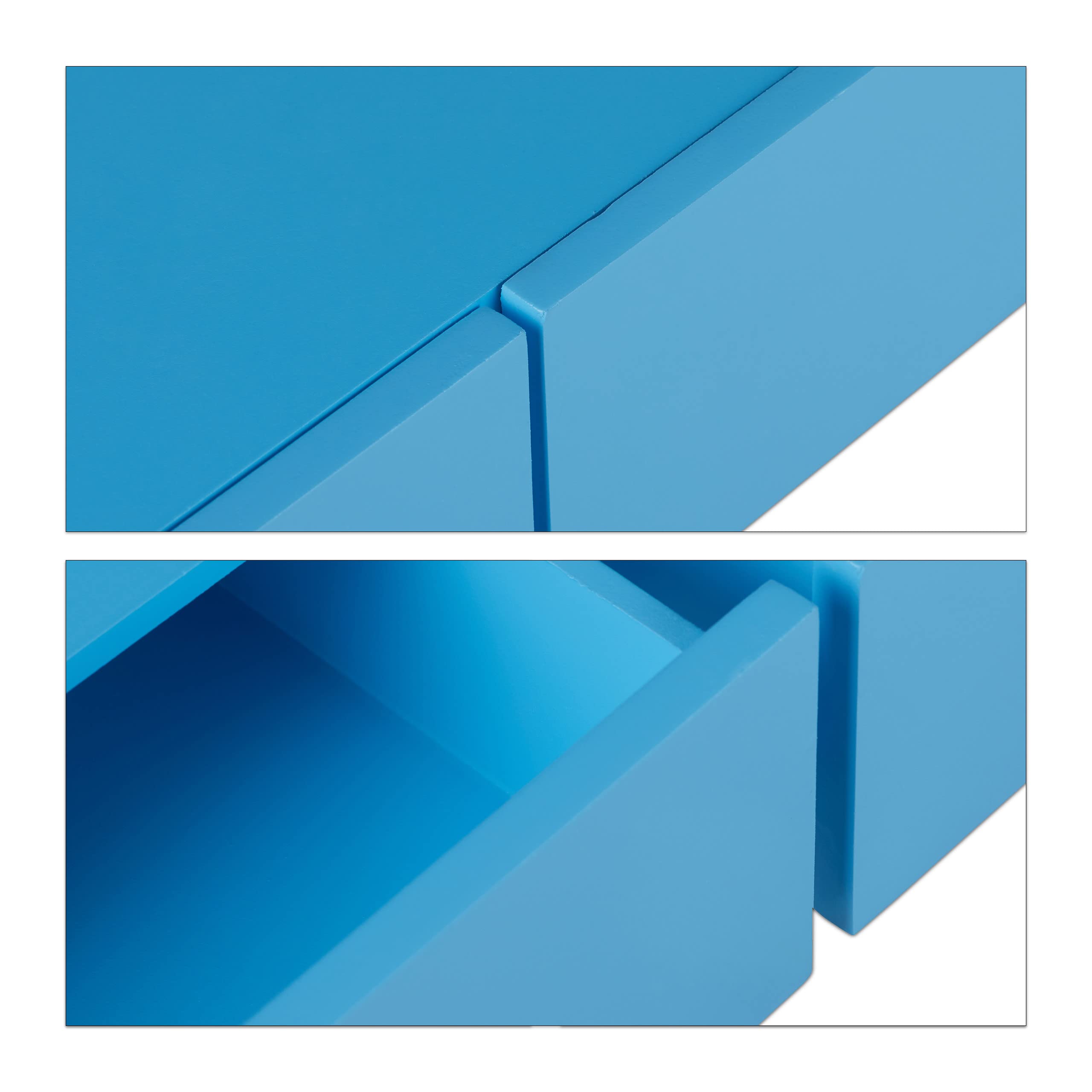 relaxdays-eck-wandregal-dreieck-blau-mit-2-schubladen-60-cm image 7