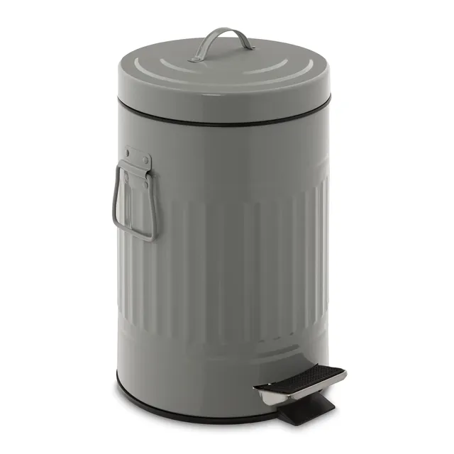 relaxdays-kosmetikeimer-7-liter-mit-absenkautomatik-treteimer-hellgrau image 1