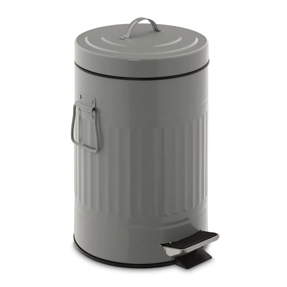 relaxdays-kosmetikeimer-7-liter-mit-absenkautomatik-treteimer-hellgrau image 1