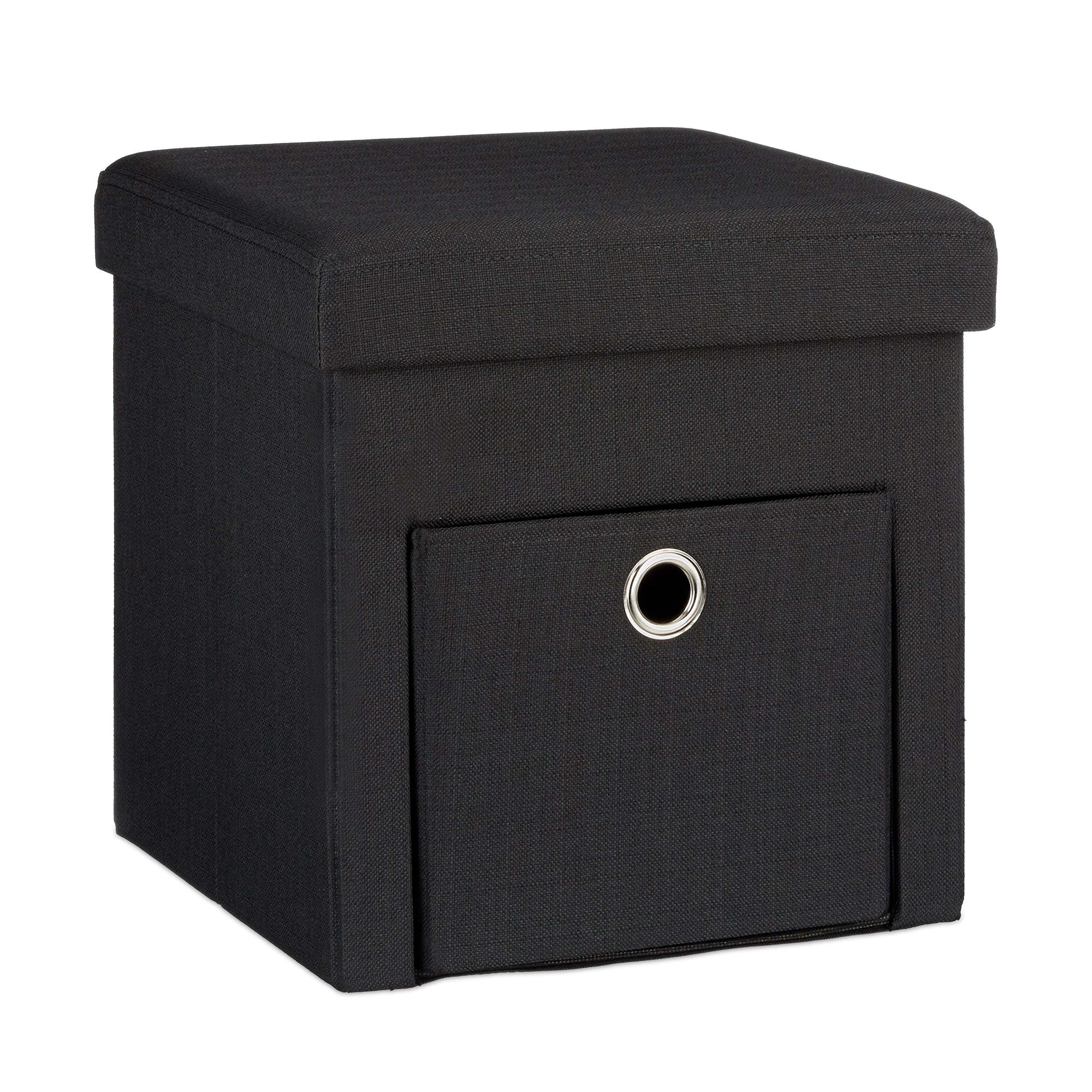 relaxdays-10020369-46-faltbarer-sitzhocker-aus-stoff-38x38x38-cm-schwarz image 1