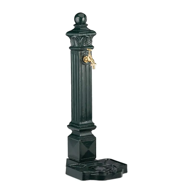 relaxdays-standbrunnen-wasserzapfstelle-antik-80-x-28-x-32-cm-dunkelgr-n image 1