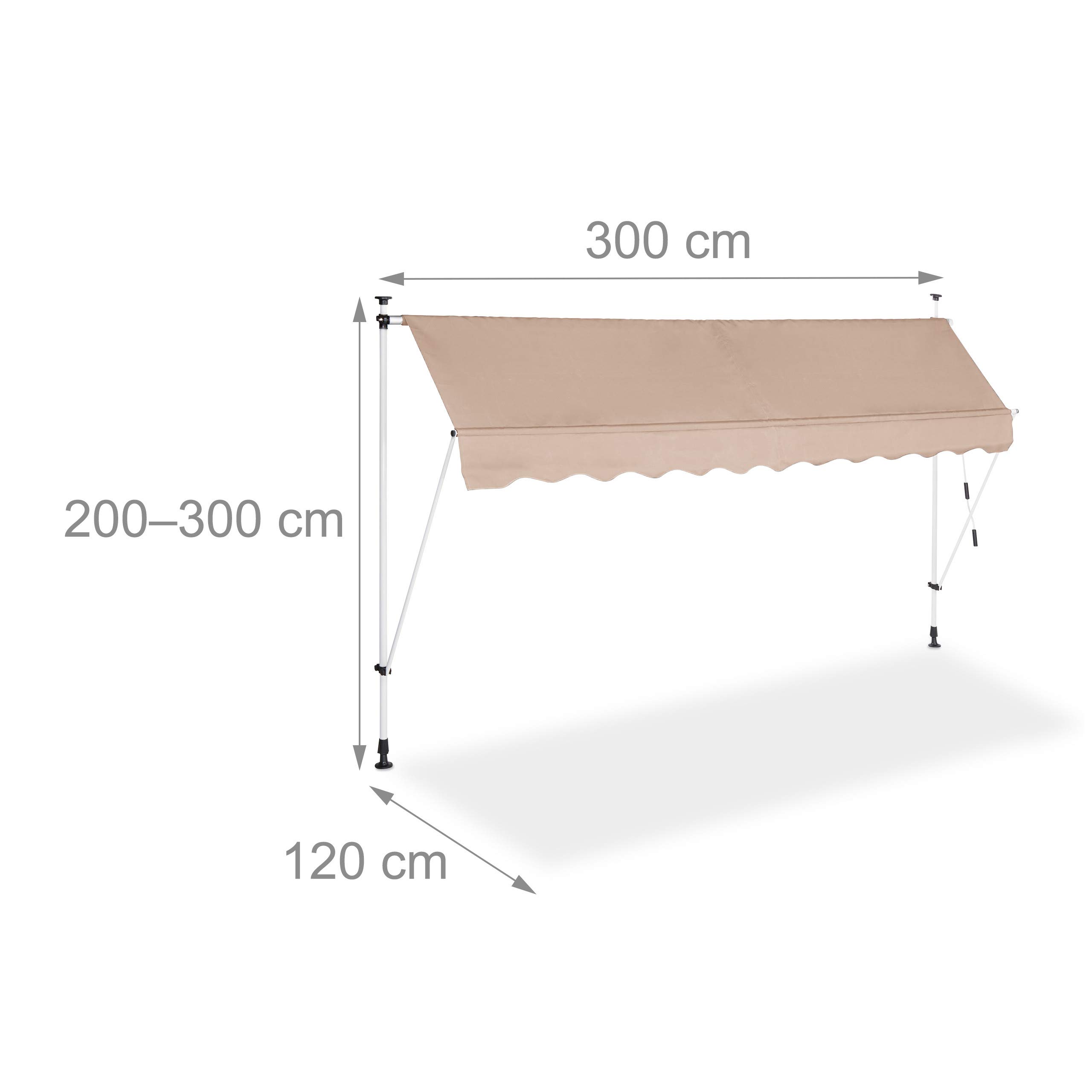relaxdays-klemmmarkise-beige-einziehbar-300-x-120-cm-ohne-bohren image 4