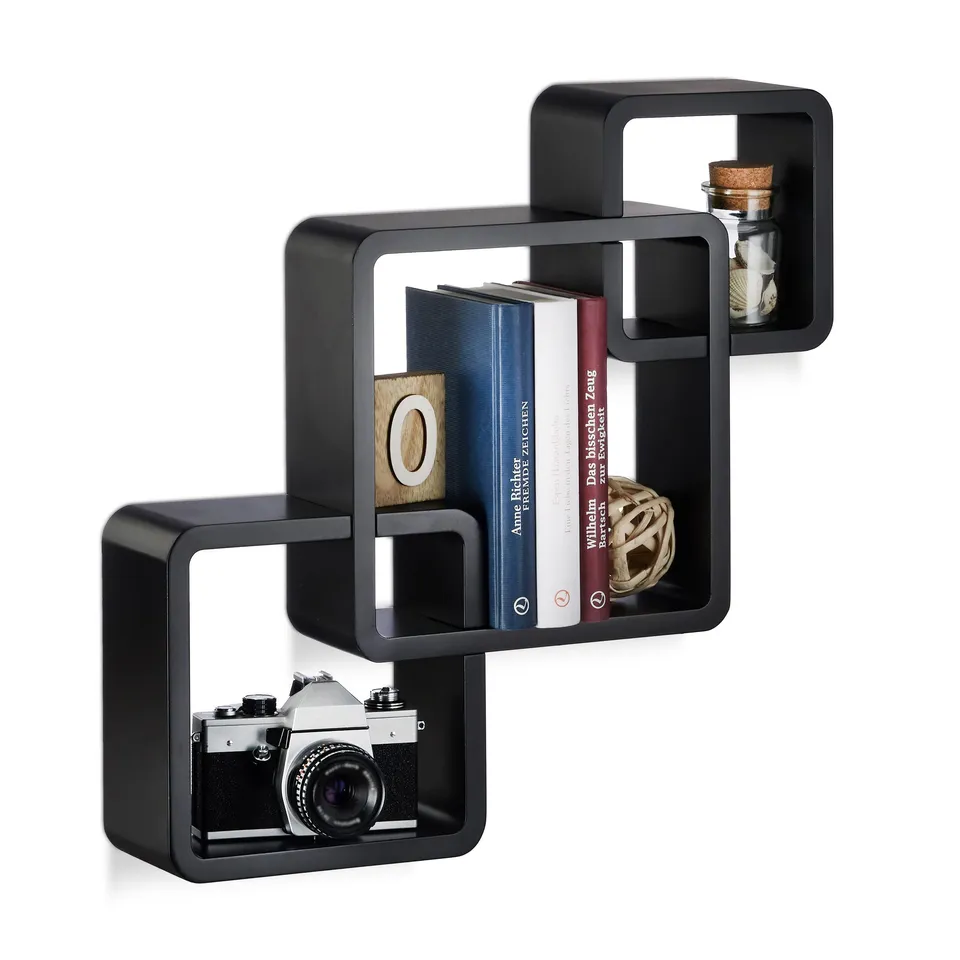 relaxdays-wandregal-f-cher-3-teilig-mdf-matt-lackiert-schwarz image 1