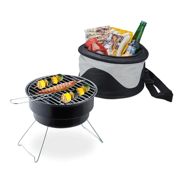 relaxdays-picknickgrill-mit-k-hltasche-mini-campinggrill-26-cm-schwarz image 1