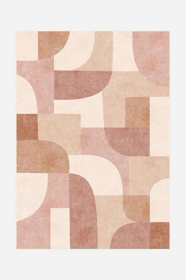 teppana-freya-ros-teppich-waschbarer-indoor-teppich-beige-natur-geometrisch image 1