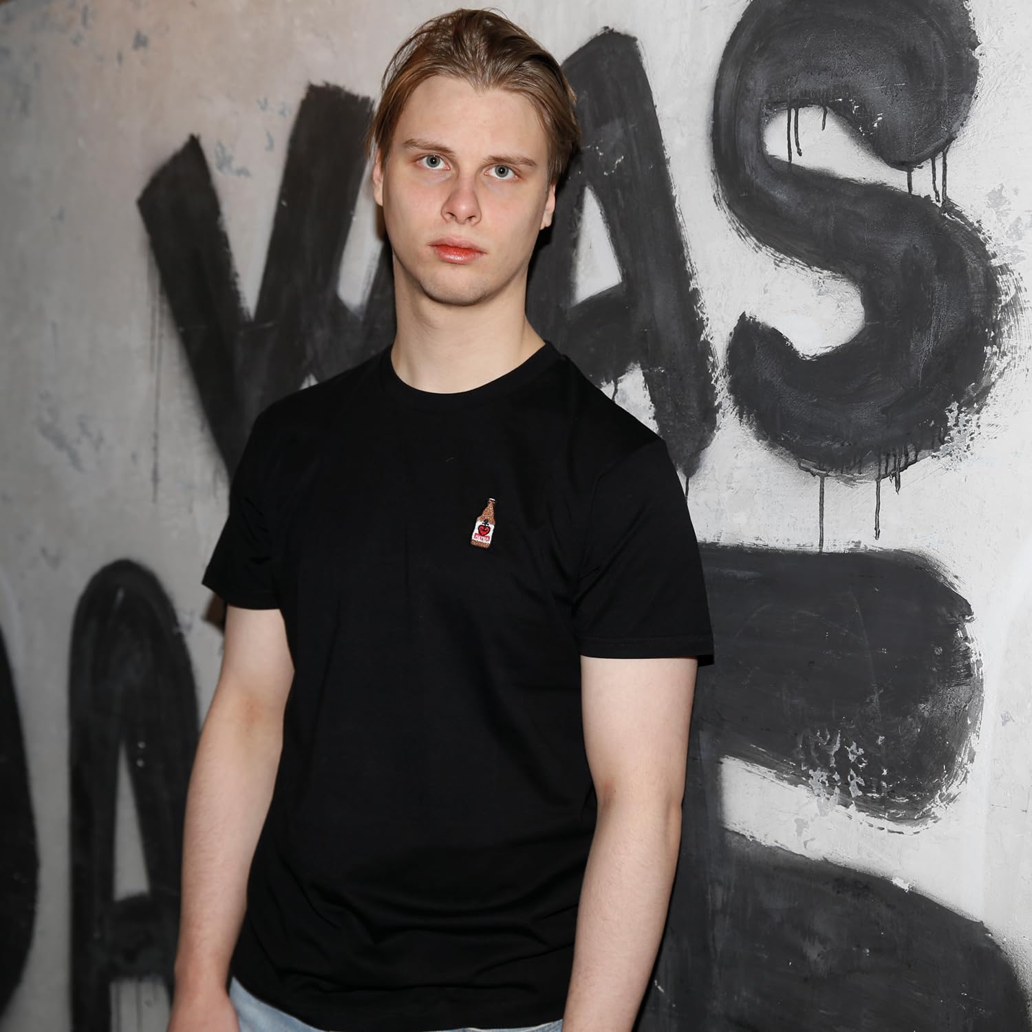 astra-x-fashion-drinks-t-shirt-herren-100-bio-baumwolle-schwarz image 2