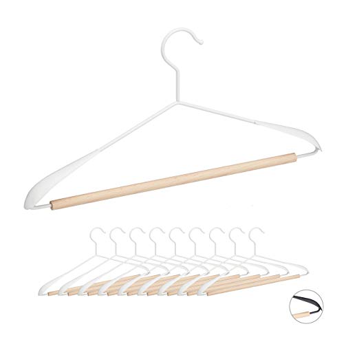 relaxdays-kleiderb-gel-10er-set-metall-holz-43cm-wei image 8
