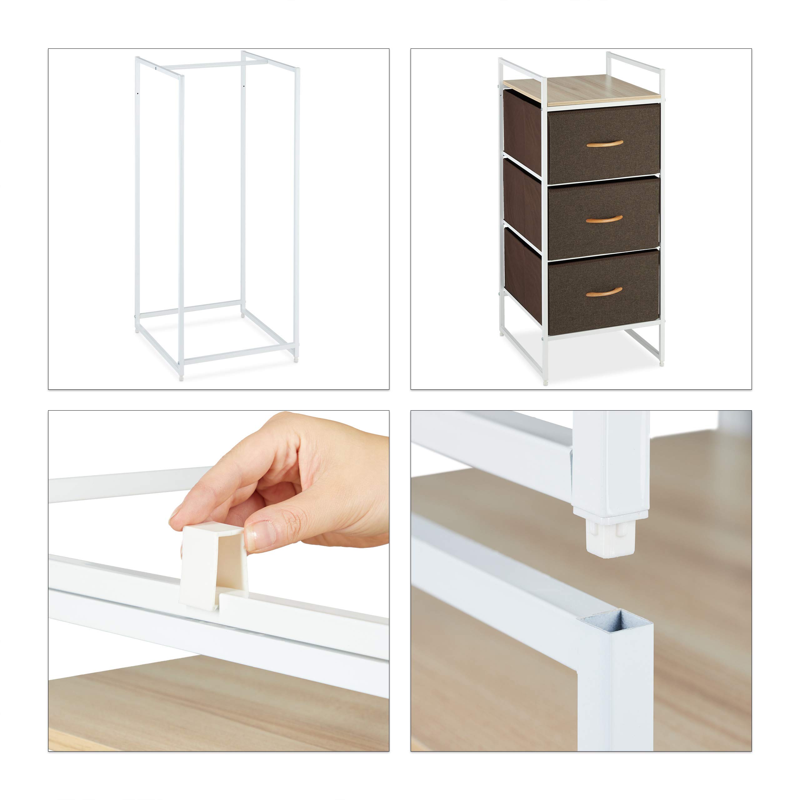 relaxdays-regalsystem-kleiderschrank-3-schubladen-kleiderstange-wei-braun image 6