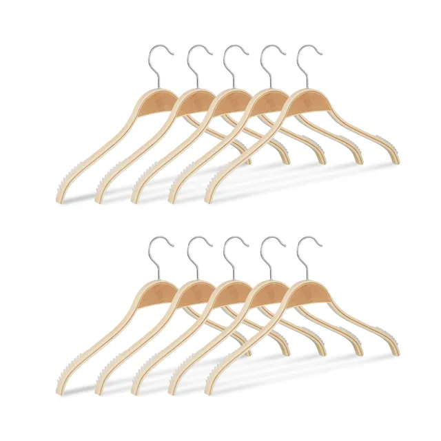 relaxdays-kleiderb-gel-holz-10er-set-42-cm-mit-abs-lamellen image 1