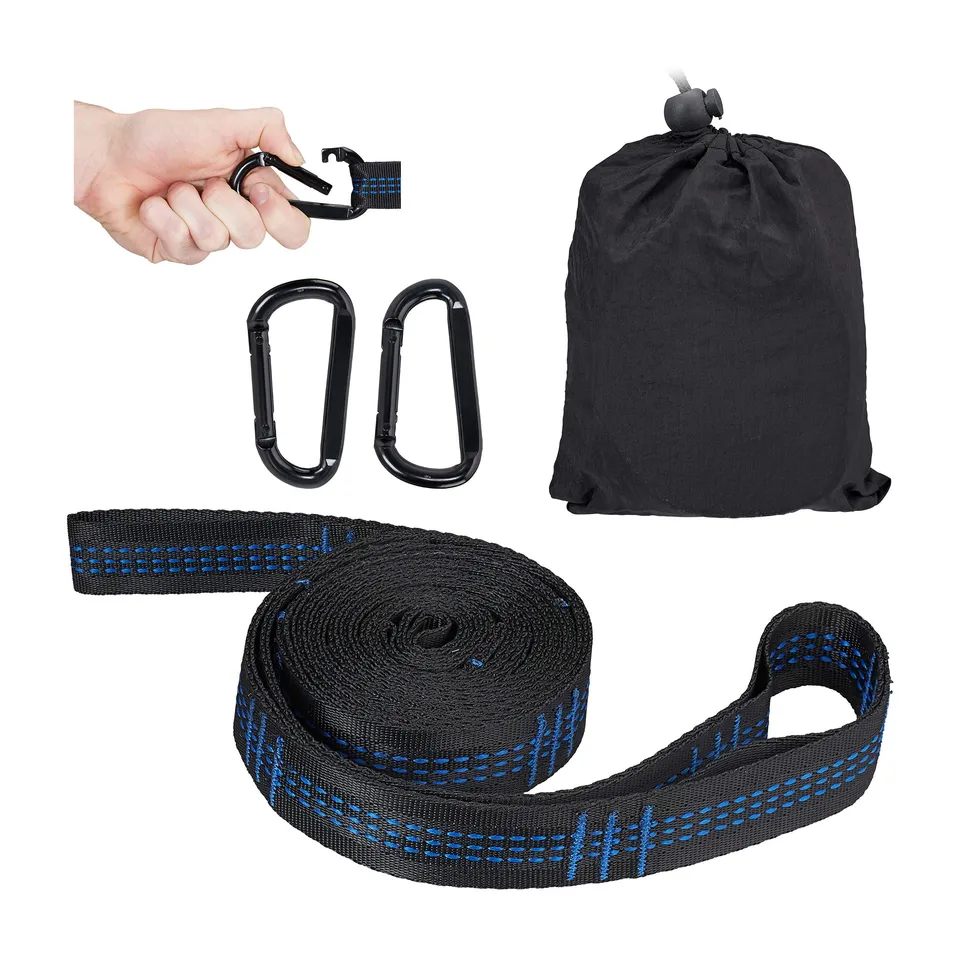 relaxdays-h-ngematte-befestigungsset-200-kg-mit-2-baumgurten-und-haken-schwarz image 1