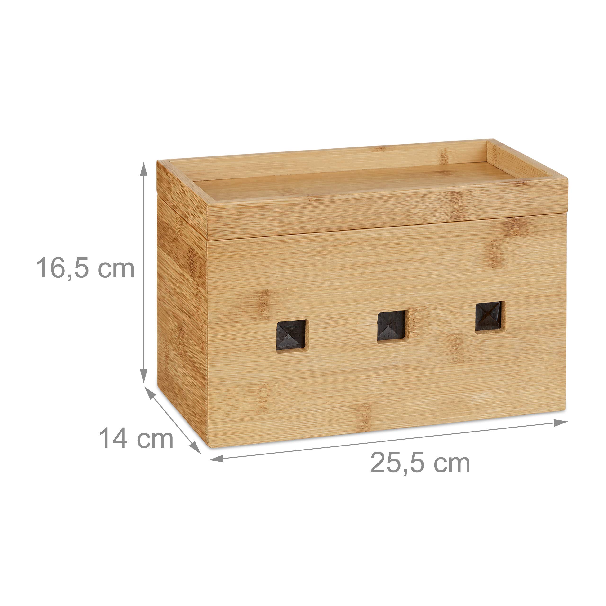 relaxdays-kabelbox-bambus-ladestation-natur image 4