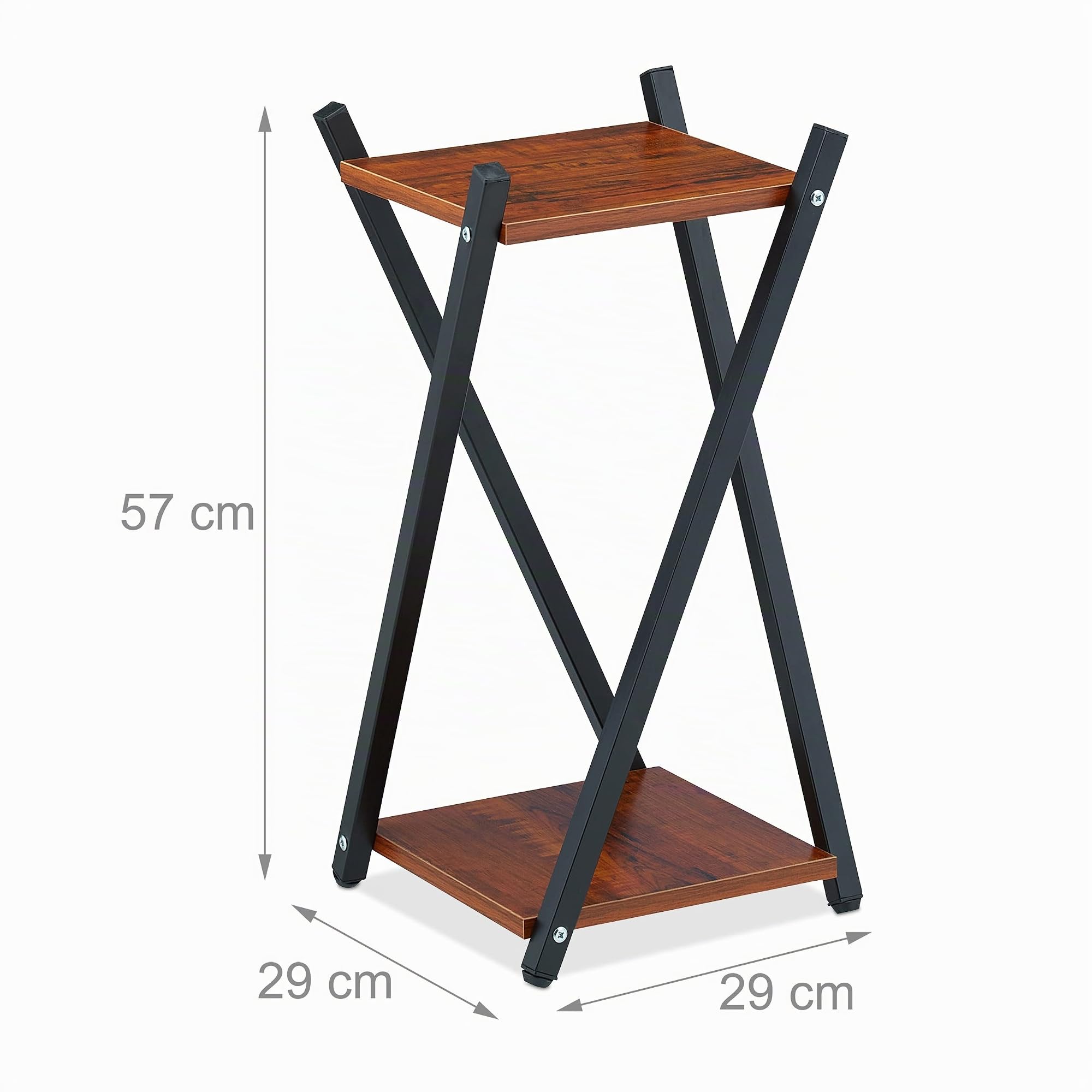 relaxdays-blumenst-nder-2-etagen-metall-mdf-schwarz-dunkelbraun-57-cm image 4