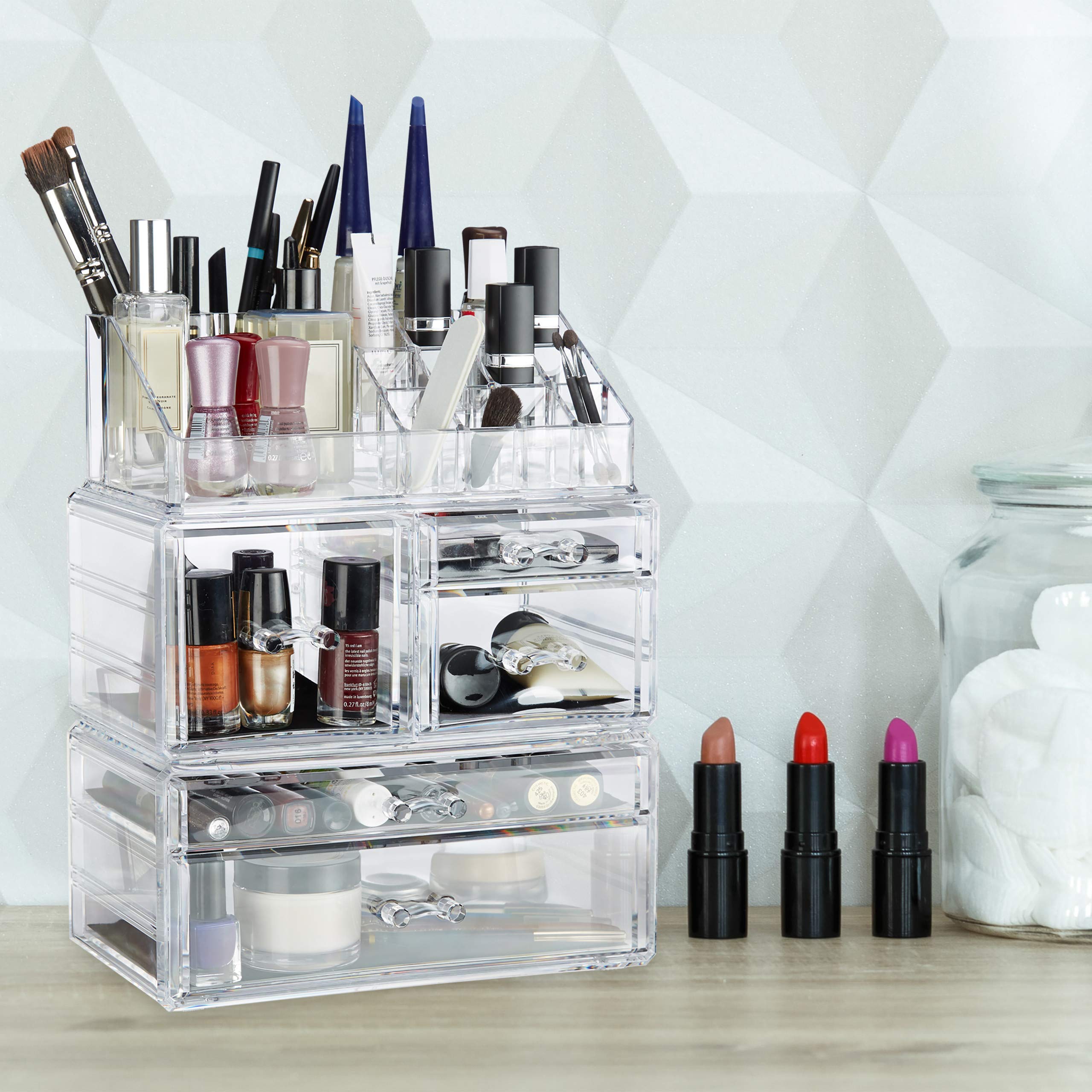 relaxdays-make-up-organizer-acryl-21-f-cher-kosmetik-organizer-mehrfarbig image 2