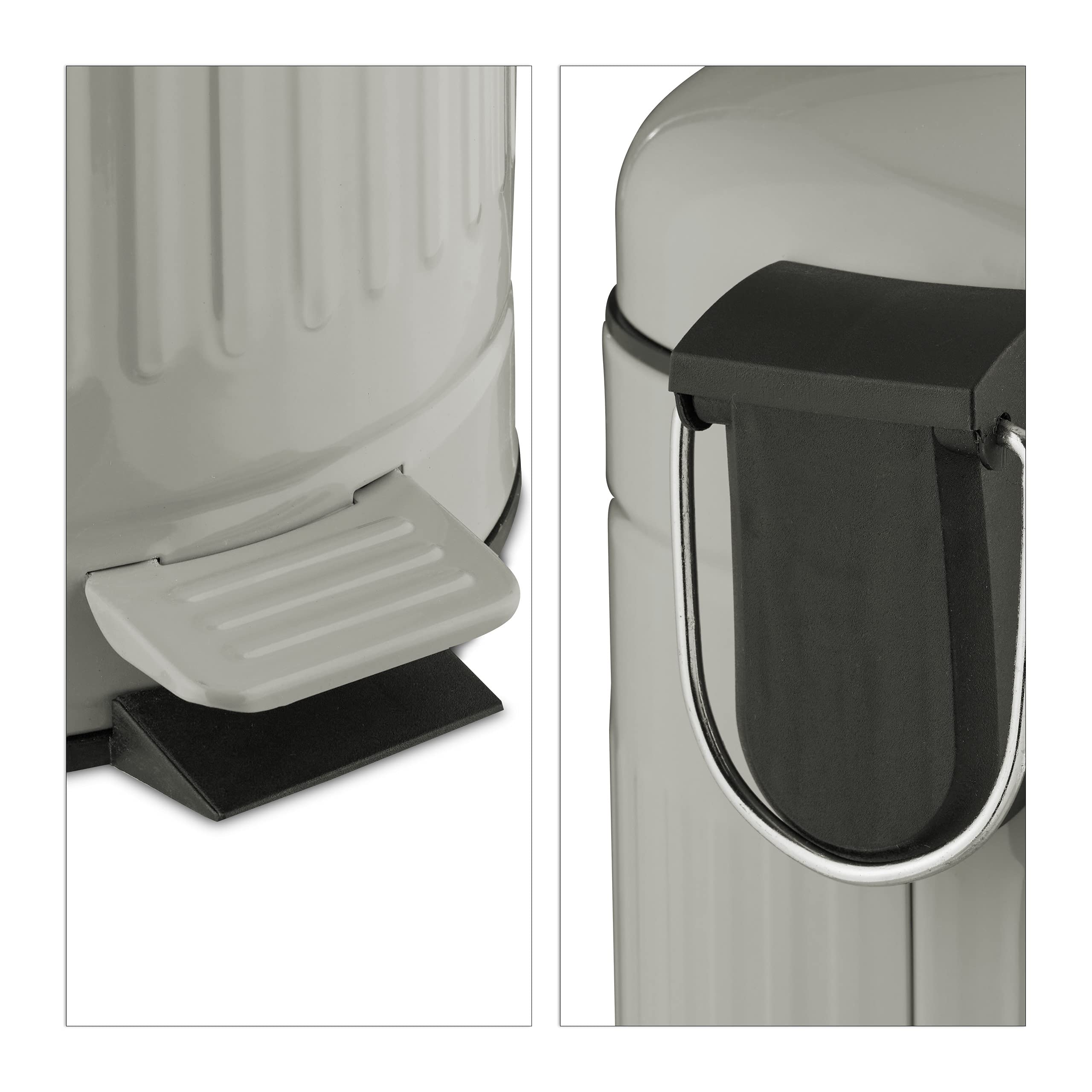 relaxdays-treteimer-5-liter-metall-hellgrau-30x20-5x26-cm image 8