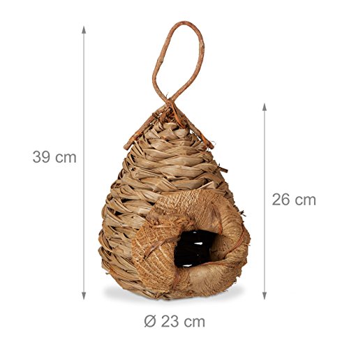 relaxdays-deko-vogelhaus-kokosbl-tter-natur-39-x-23-x-23-cm image 8