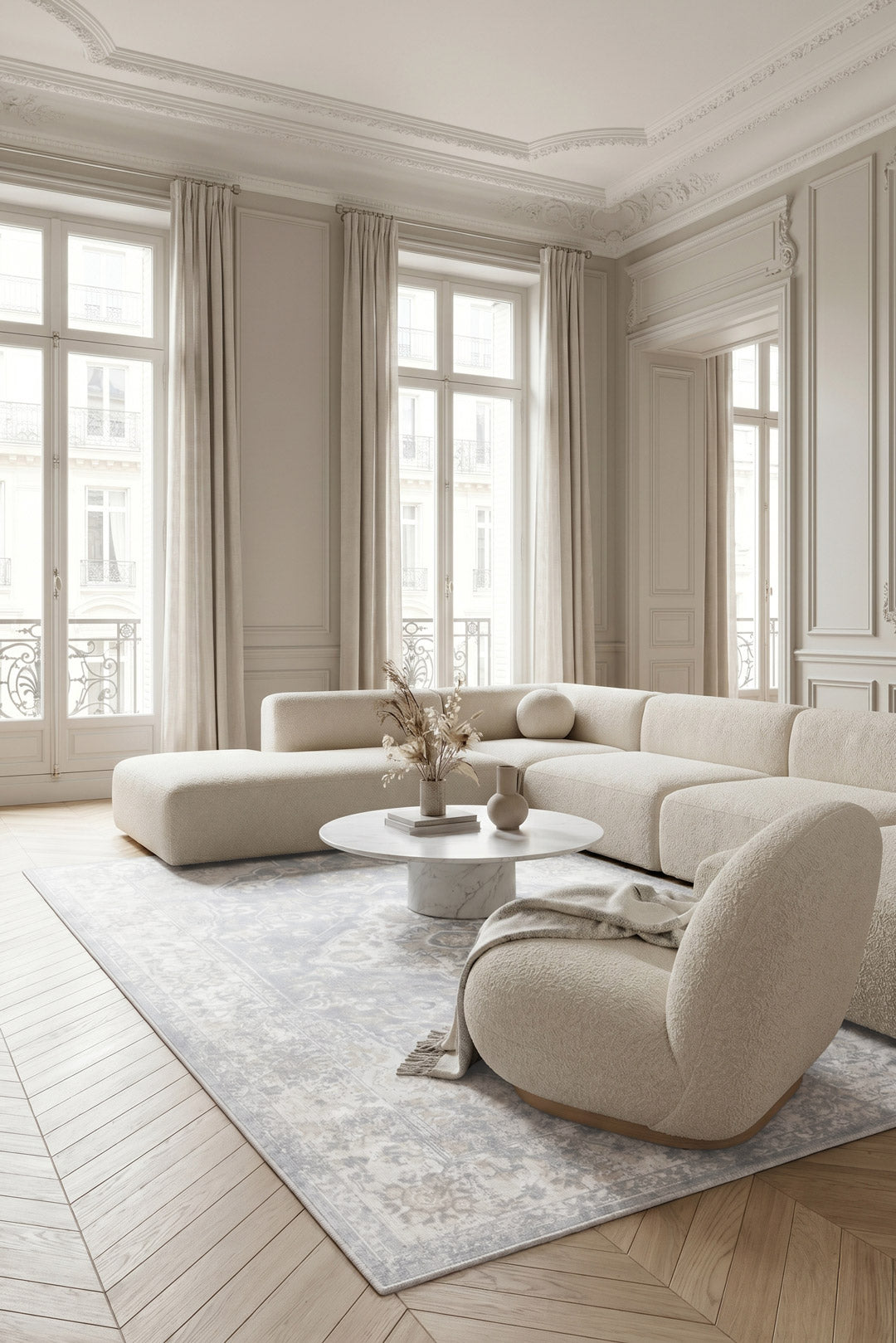 teppana-hiranur-nebel-teppich-waschbarer-teppich-grau-beige image 4