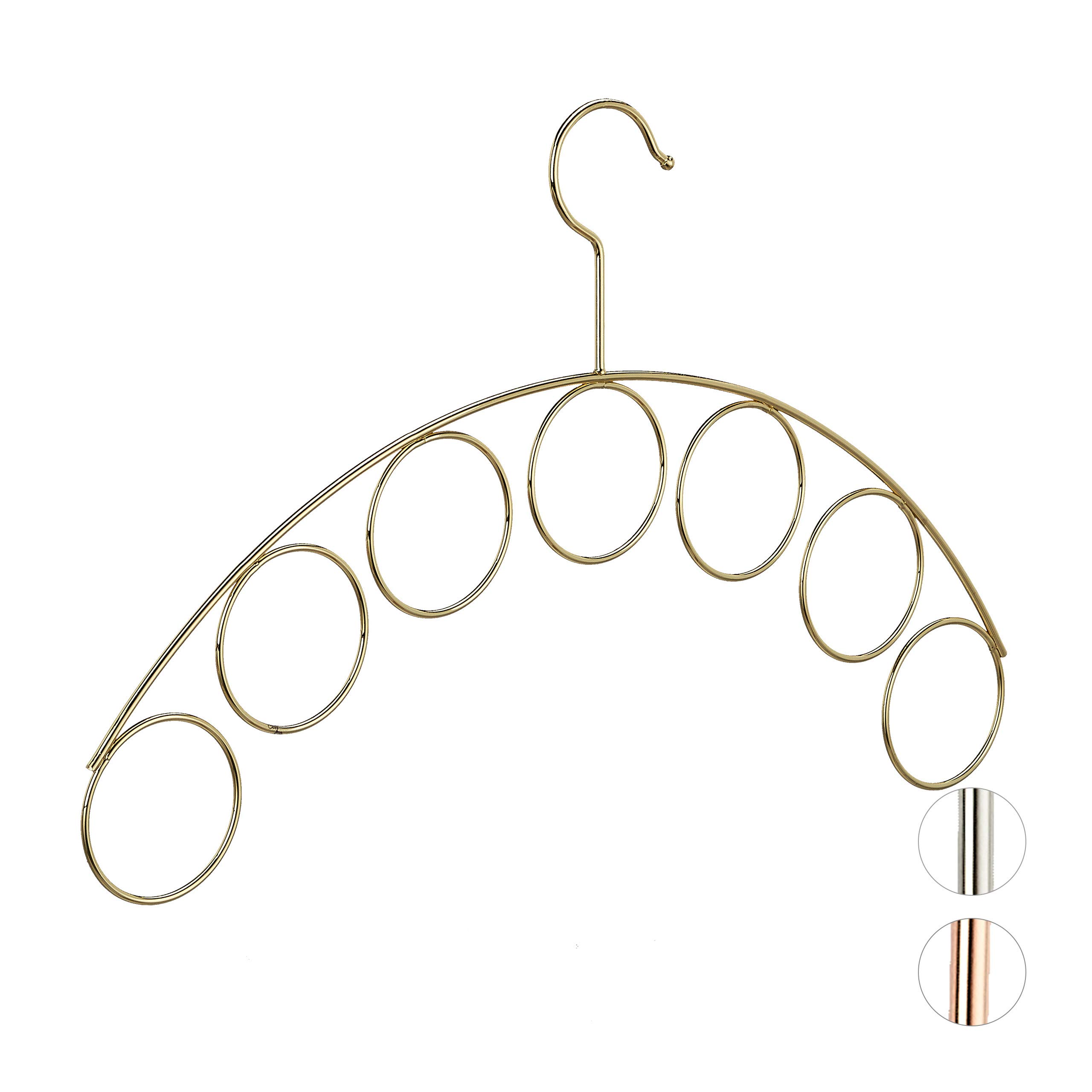 relaxdays-kleiderb-gel-schalhalter-gold-metallb-gel-40-5-cm-mit-7-ringen-3-mm-d- image 1