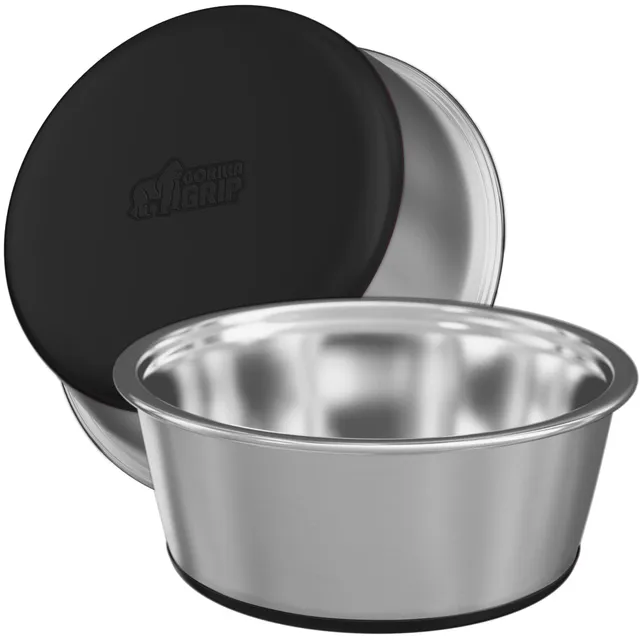 gorilla-grip-hunden-pfe-edelstahl-2er-set-rutschfeste-futtern-pfe image 1