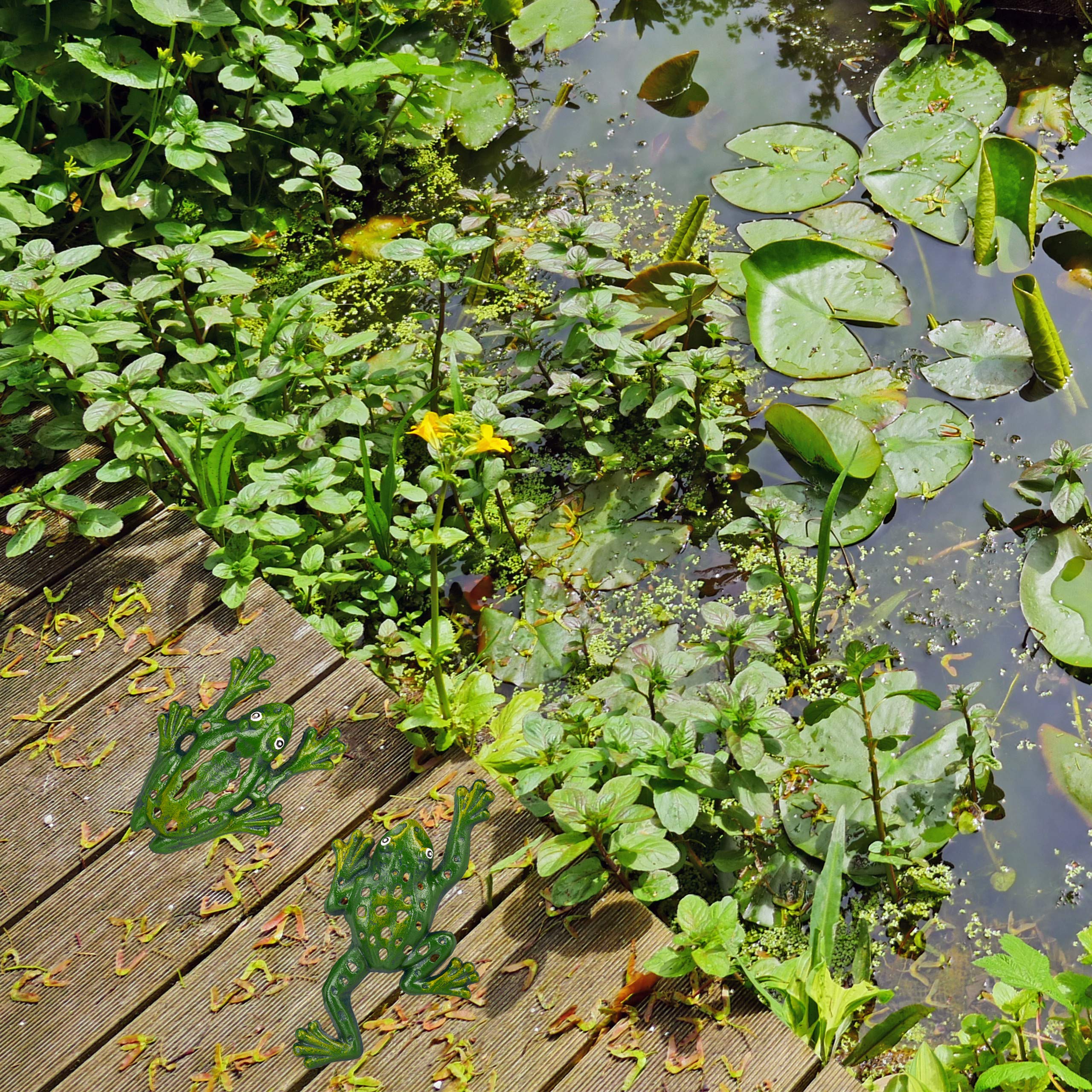 relaxdays-gartenfigur-frosch-2er-set-gusseisen-gr-n-wetterfest image 5