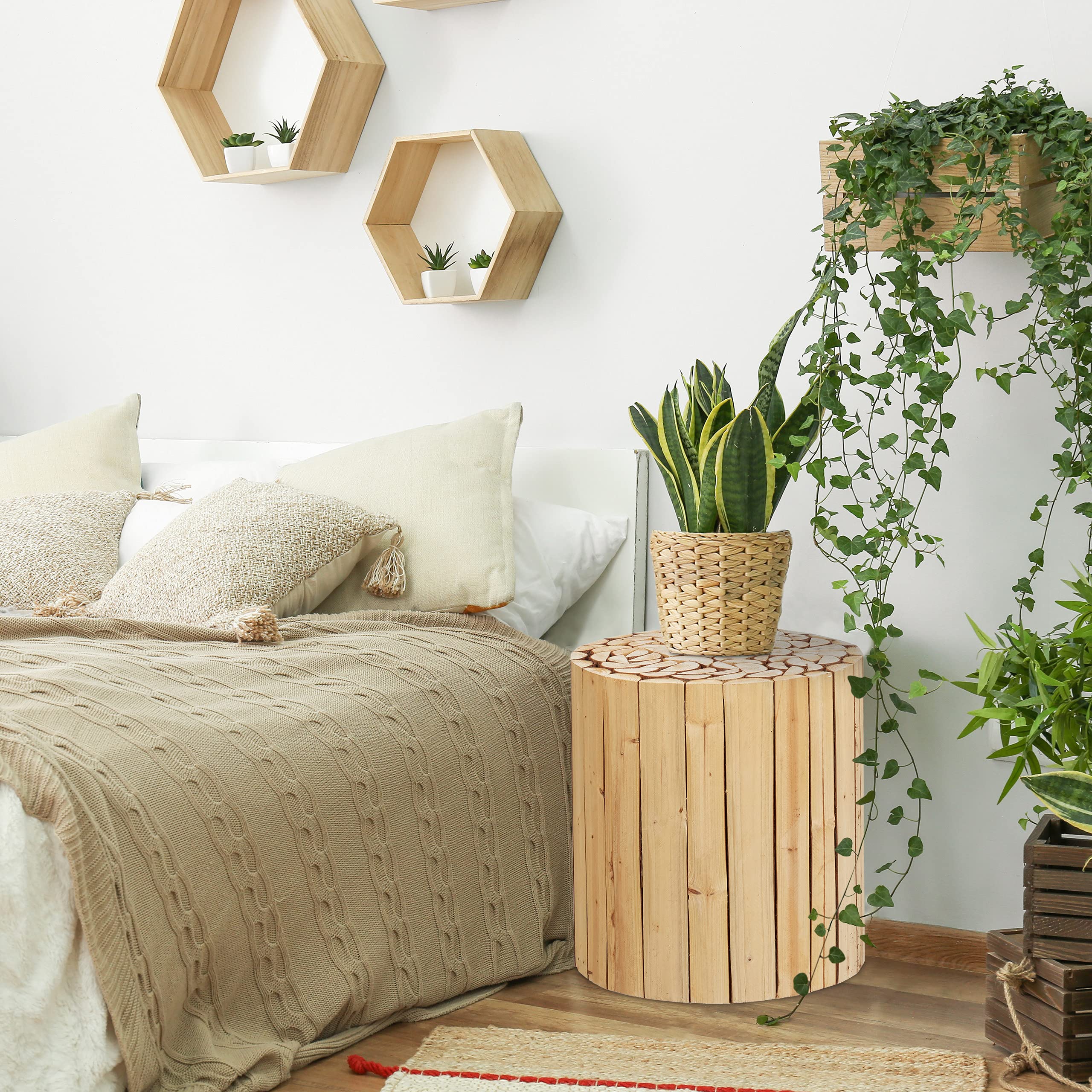 relaxdays-blumenhocker-rund-holz-natur-41-x-40-5-cm-natur image 2