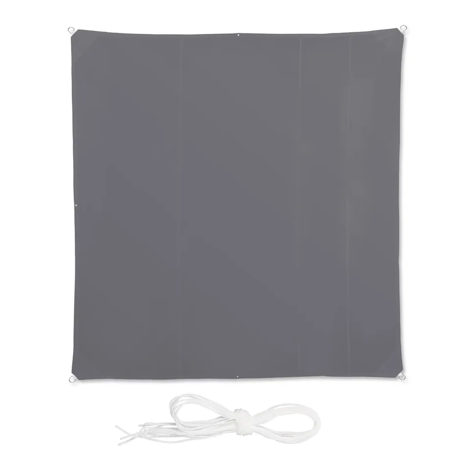 relaxdays-sonnensegel-quadratisch-5x5-m-polyester-grau image 1