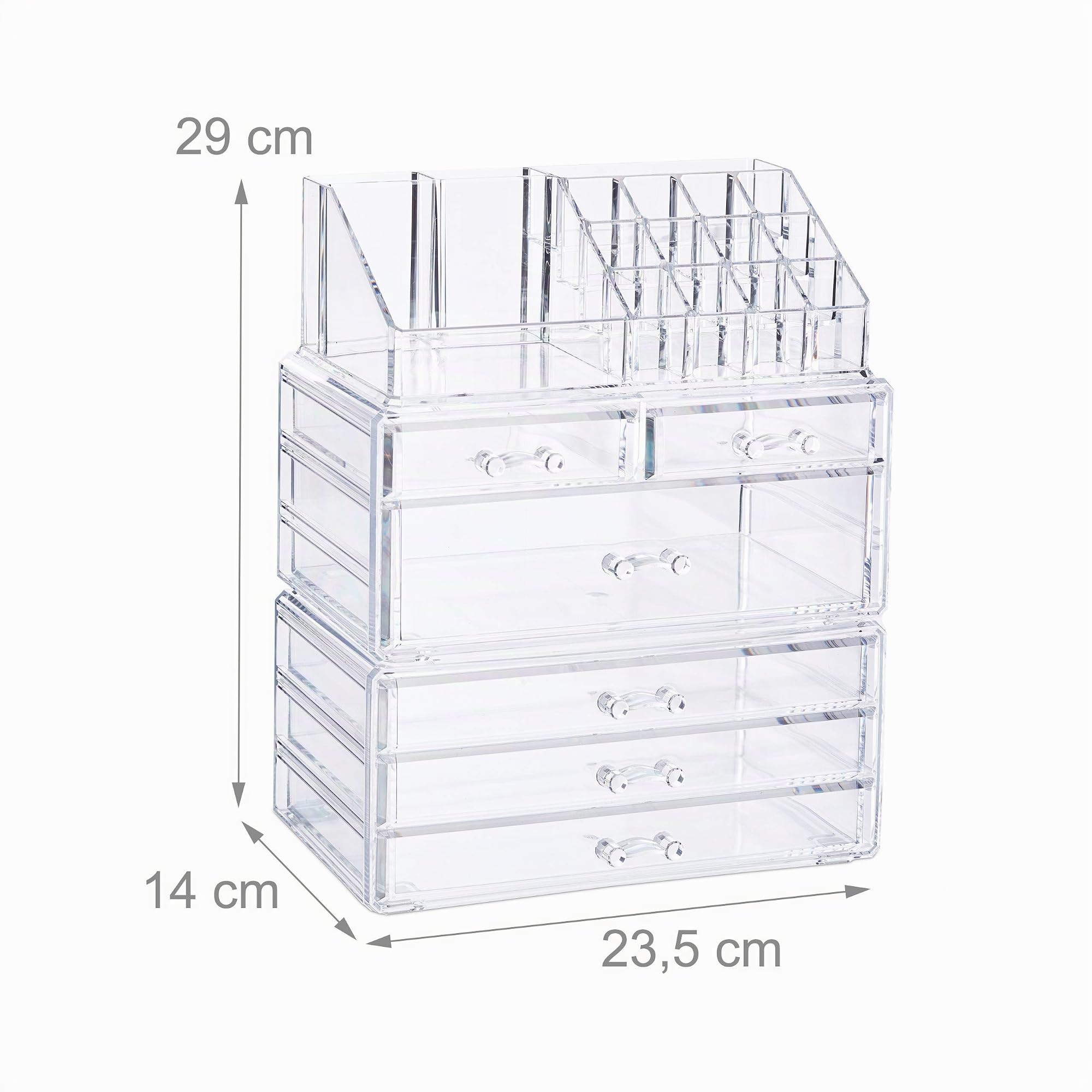 relaxdays-kosmetikorganizer-6-schubladen-transparent-29x23-5x14-cm image 4